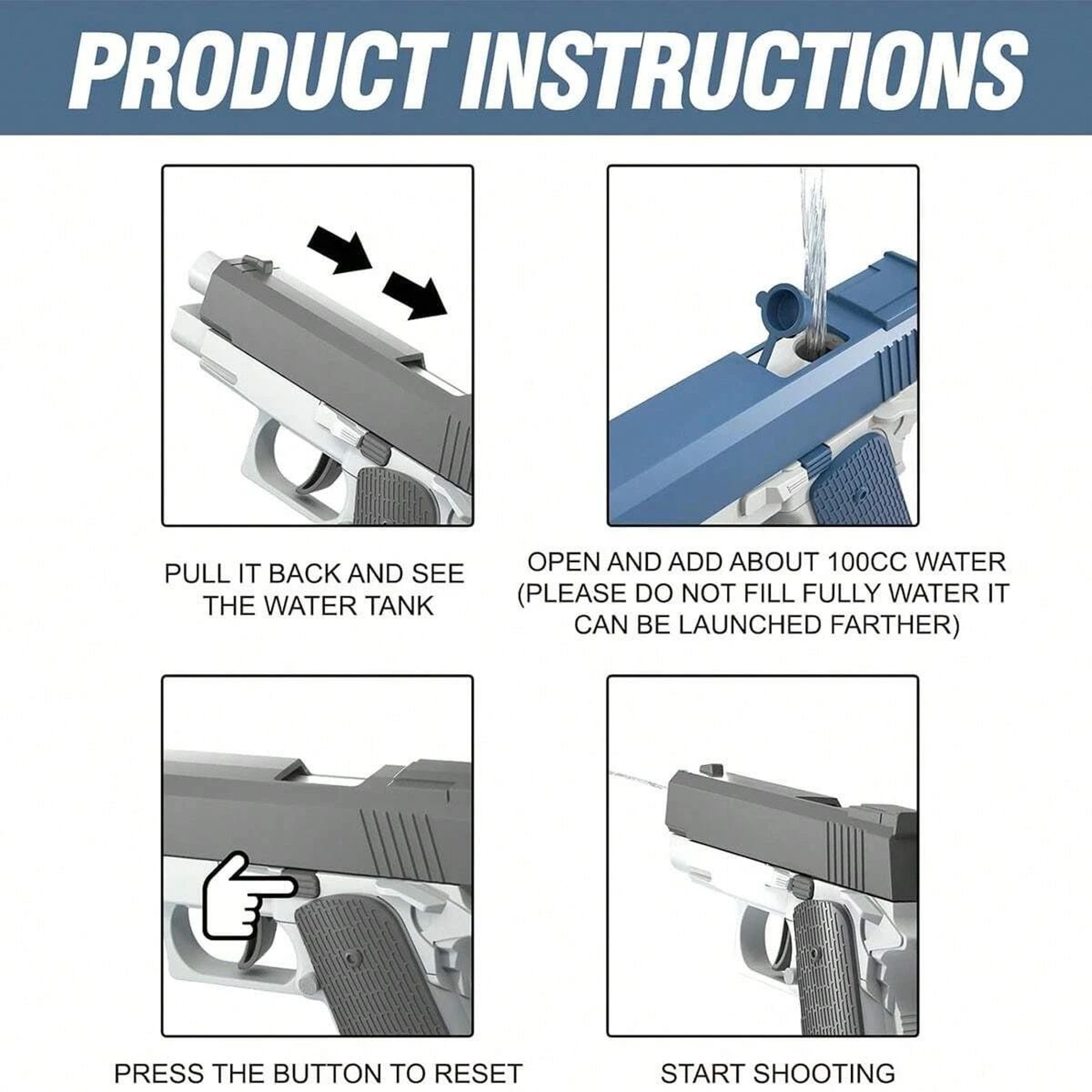 M1911 Style Water Blaster Toy 3
