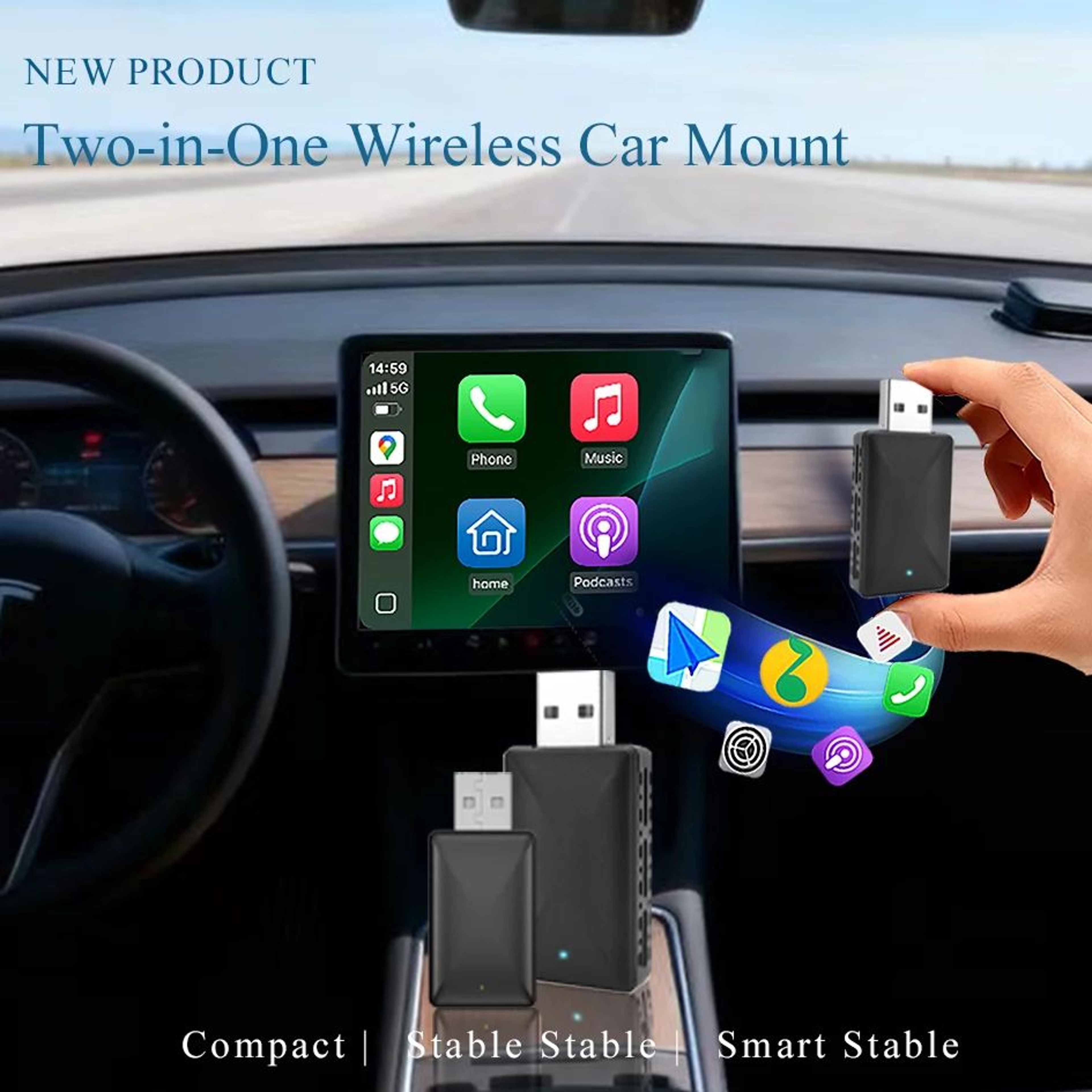 2 In 1 Wireless CarPlay Android Auto Adapter 1