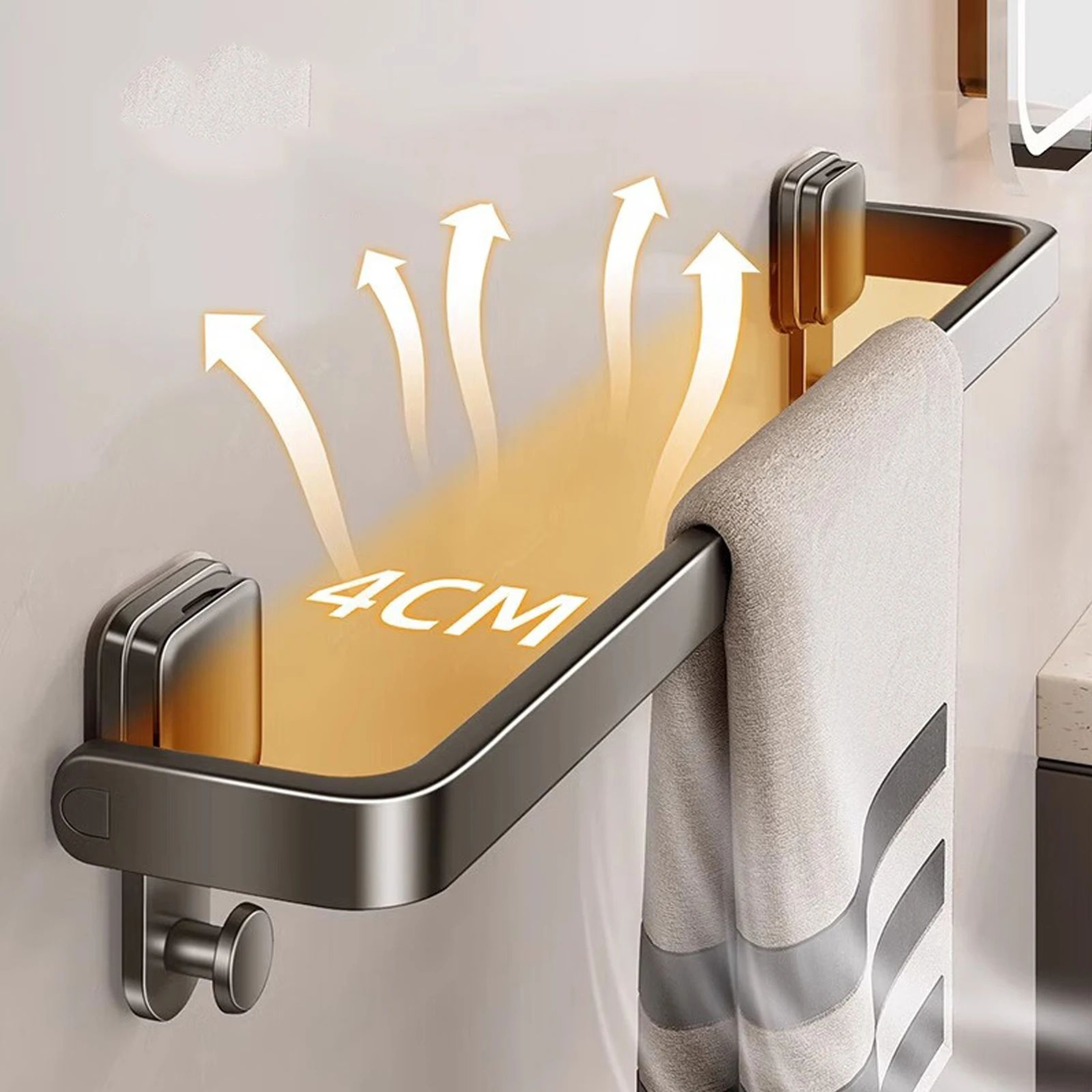 Suction Cup Folding Bathroom Towel Rack 1