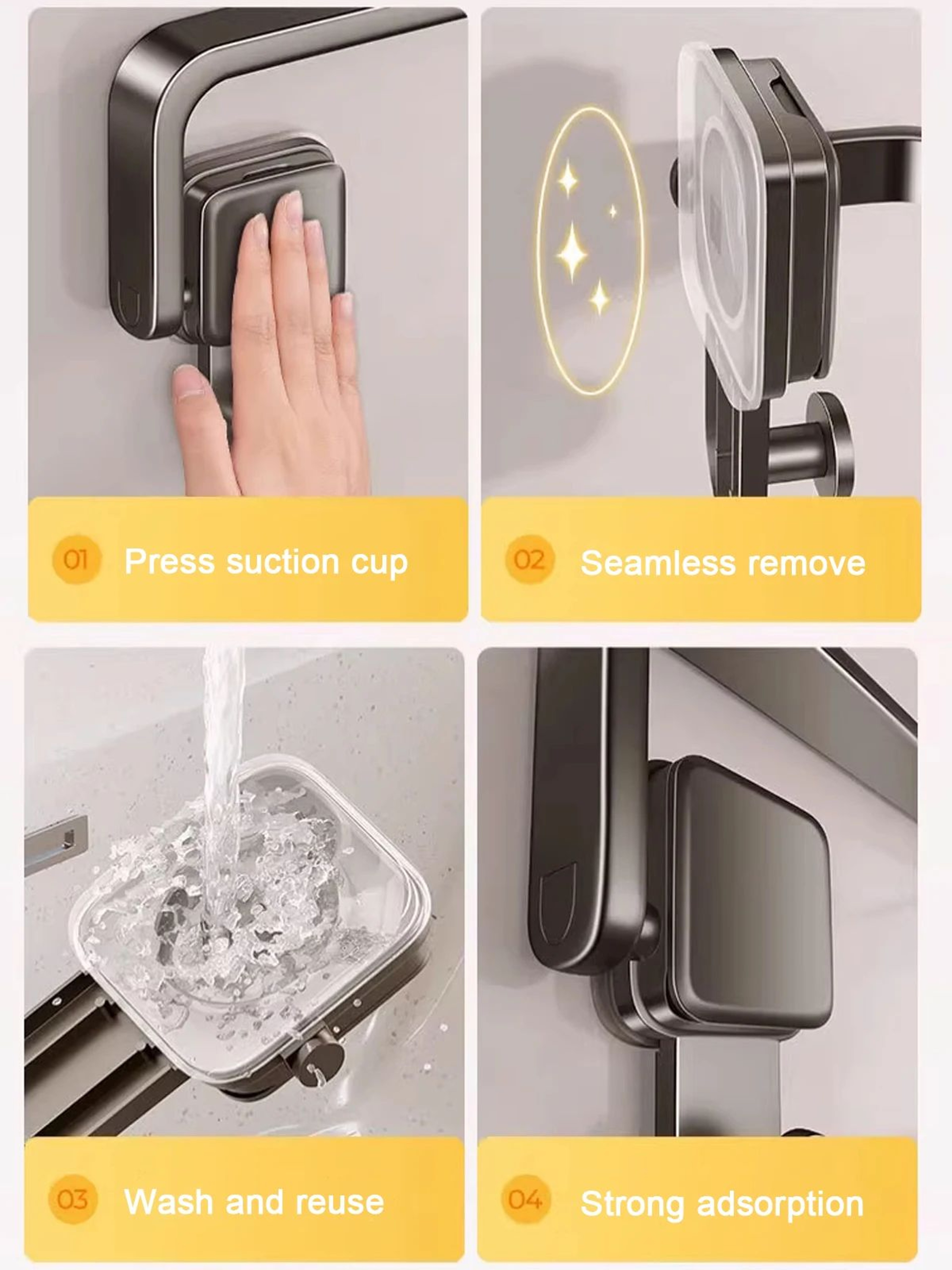 Suction Cup Folding Bathroom Towel Rack 7