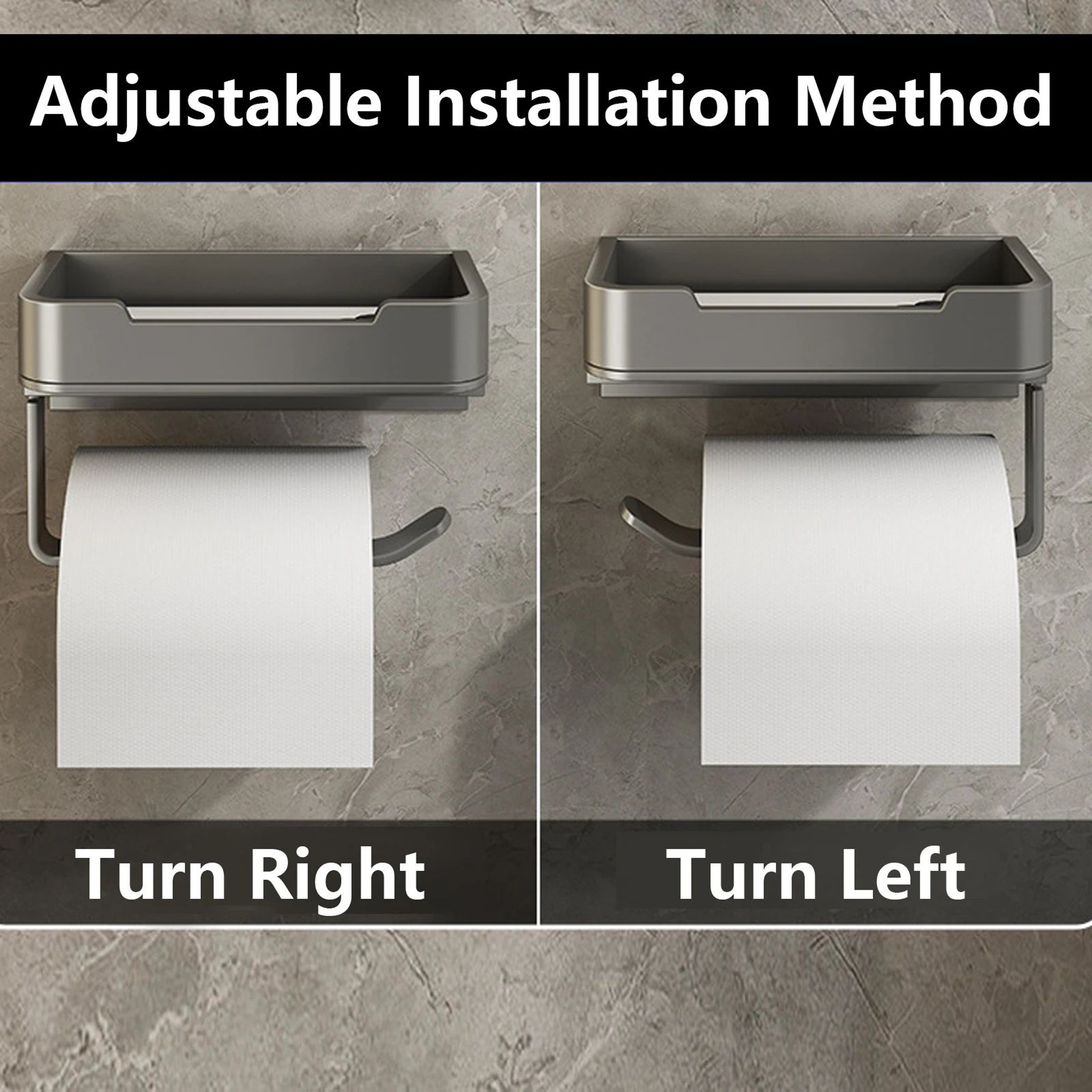 Aluminum Wall Mounted Toilet Paper Holder Shelf 6
