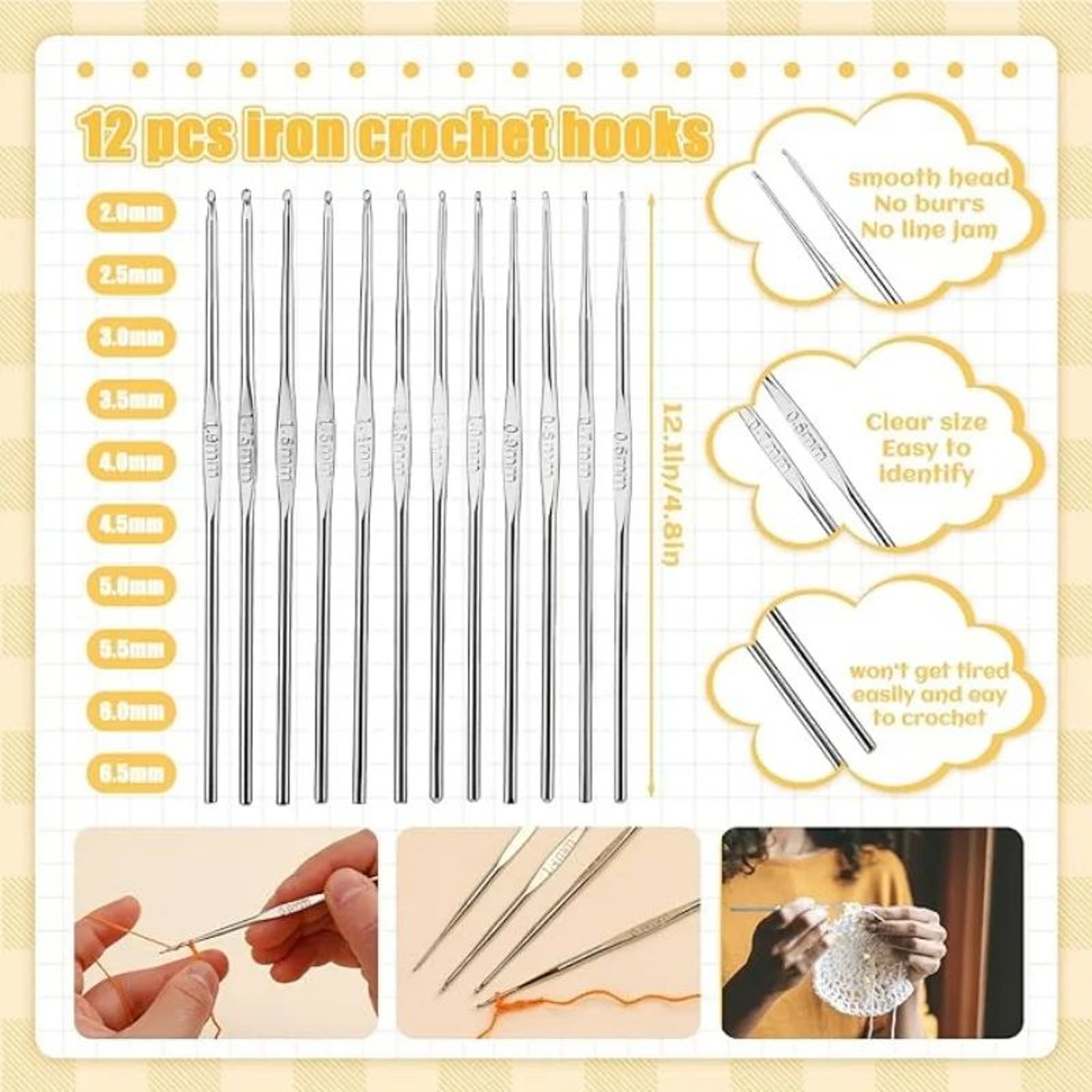54 Piece Crochet Needle Kit With Case 7