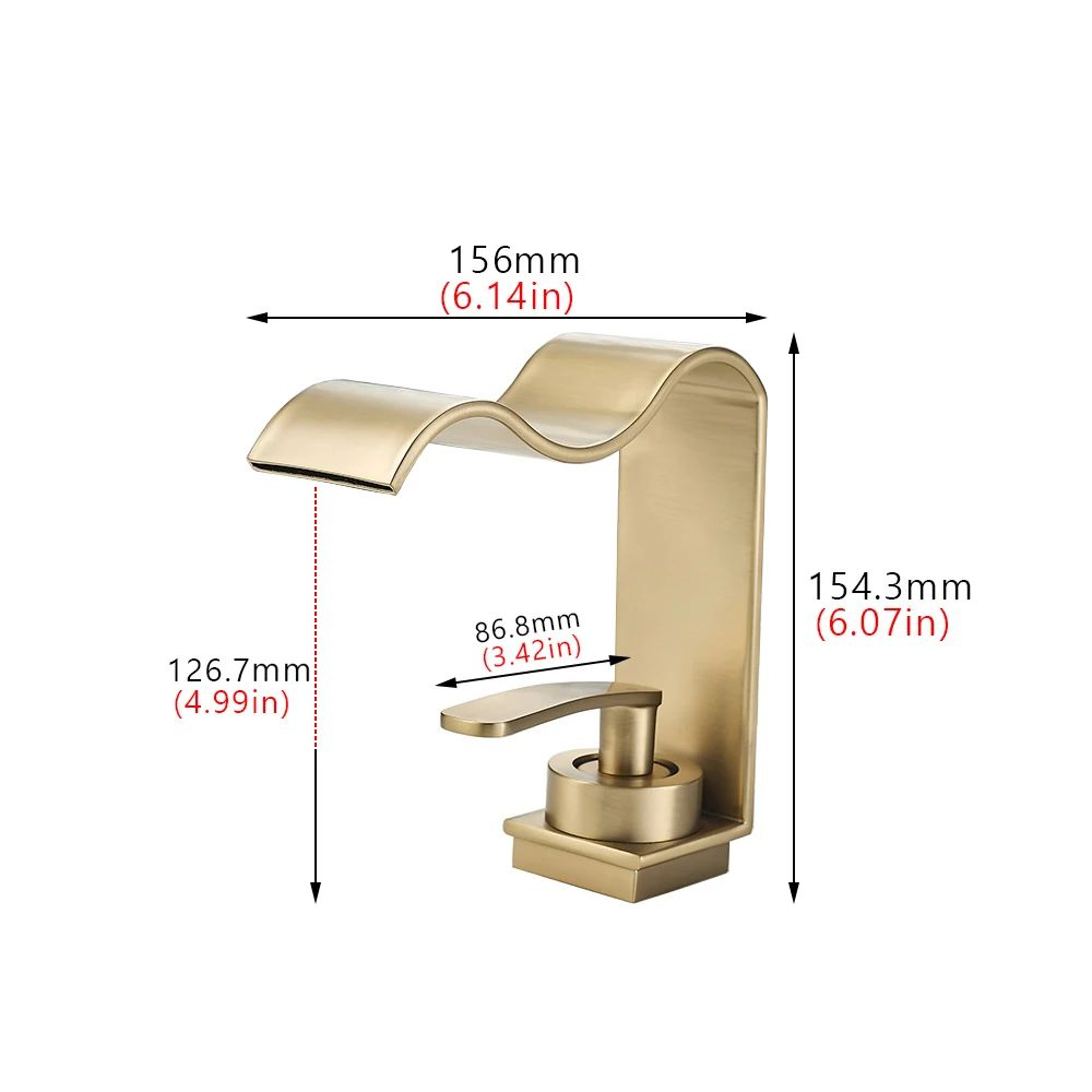 Luxury Brushed Gold Bathroom Sink Faucet 5