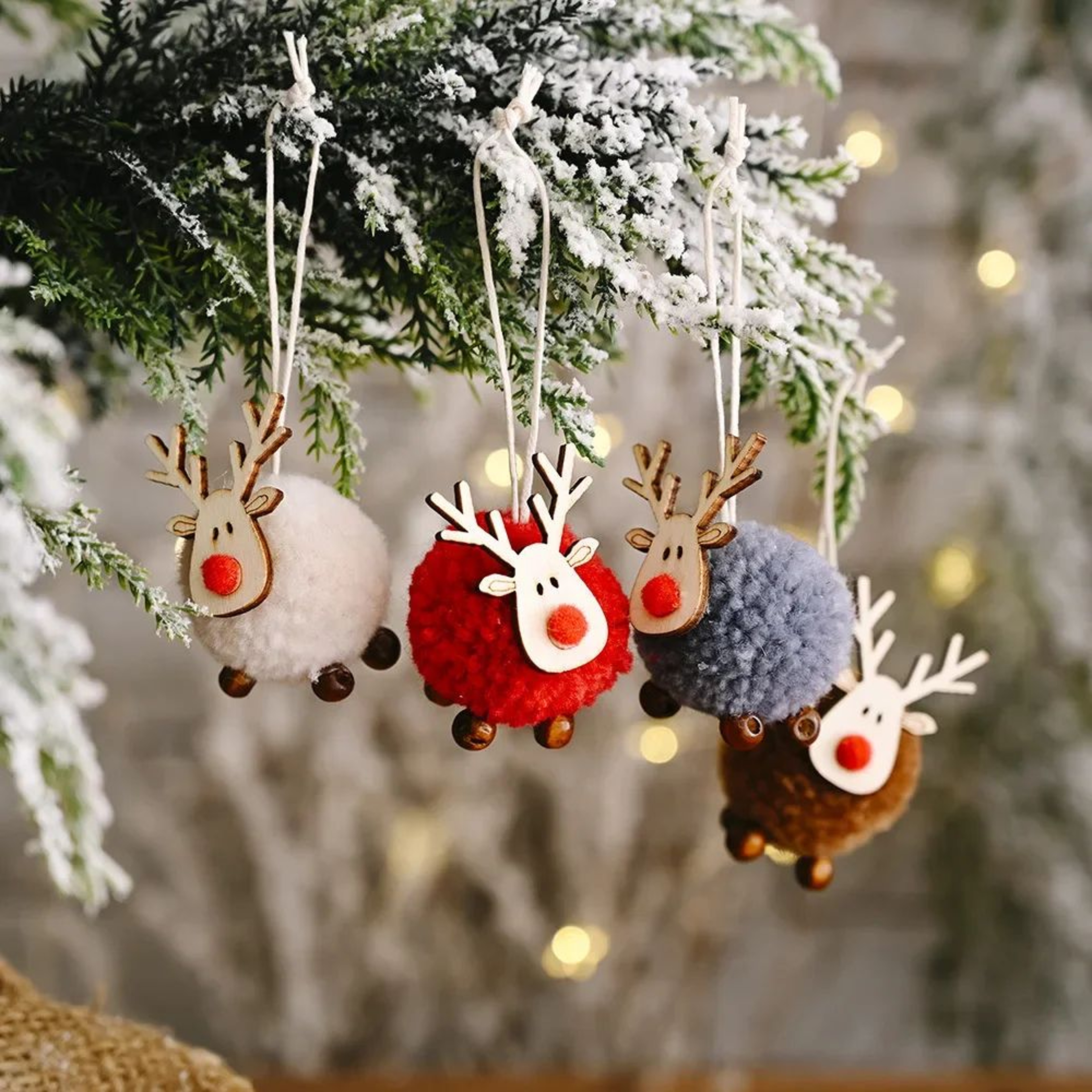 Felt Christmas Elk Tree Ornament Set 1