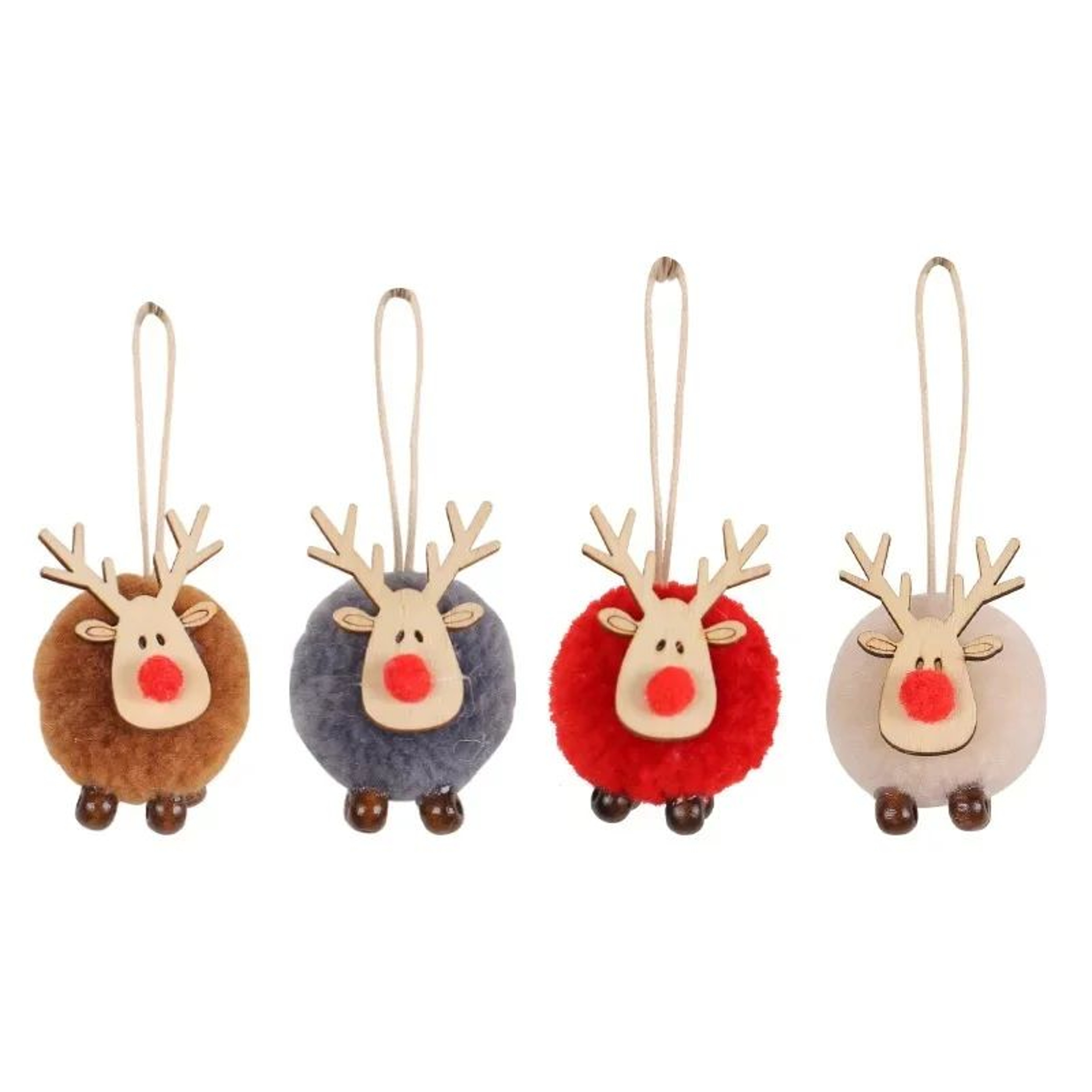 Felt Christmas Elk Tree Ornament Set 4
