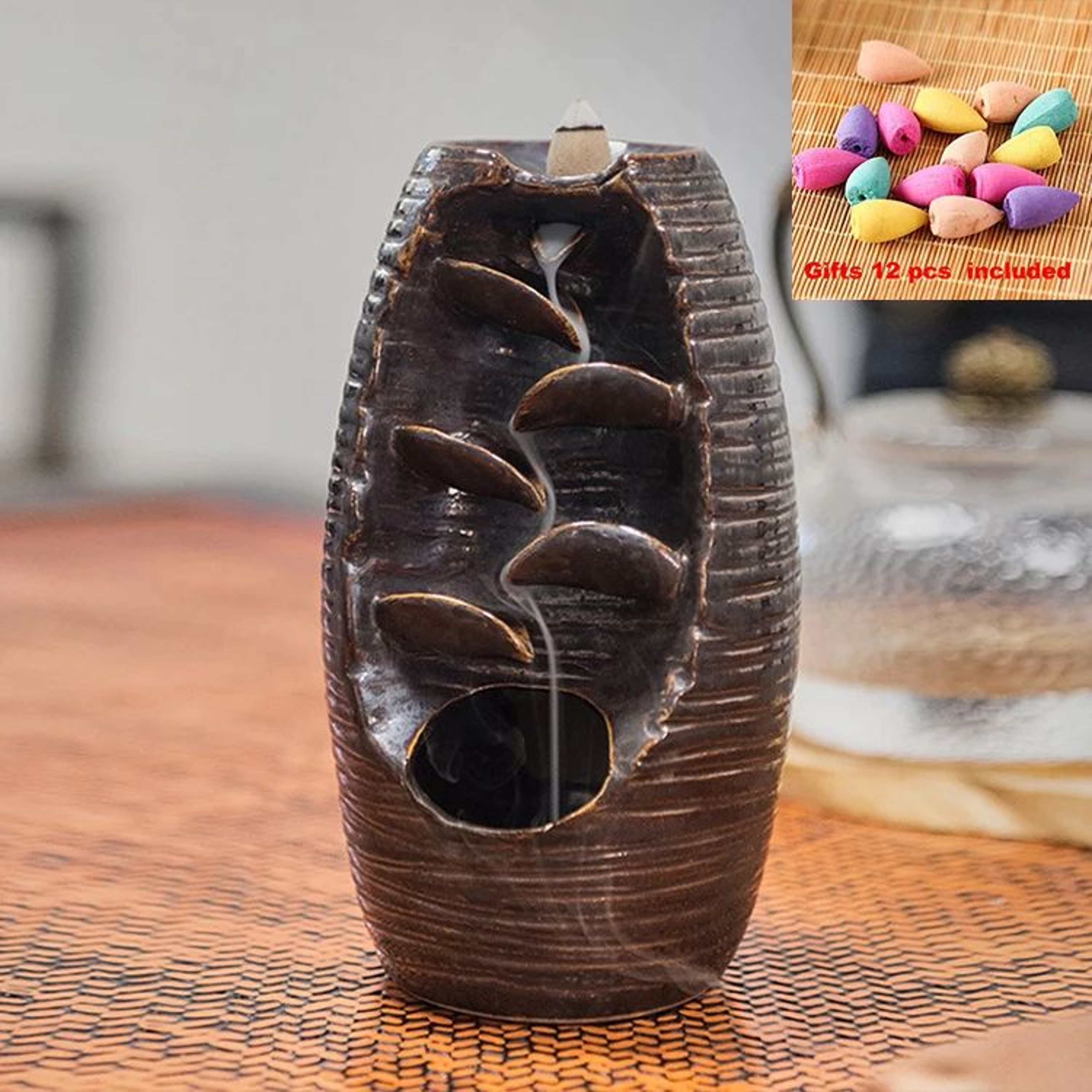 Ceramic Waterfall Incense Burner Set 9