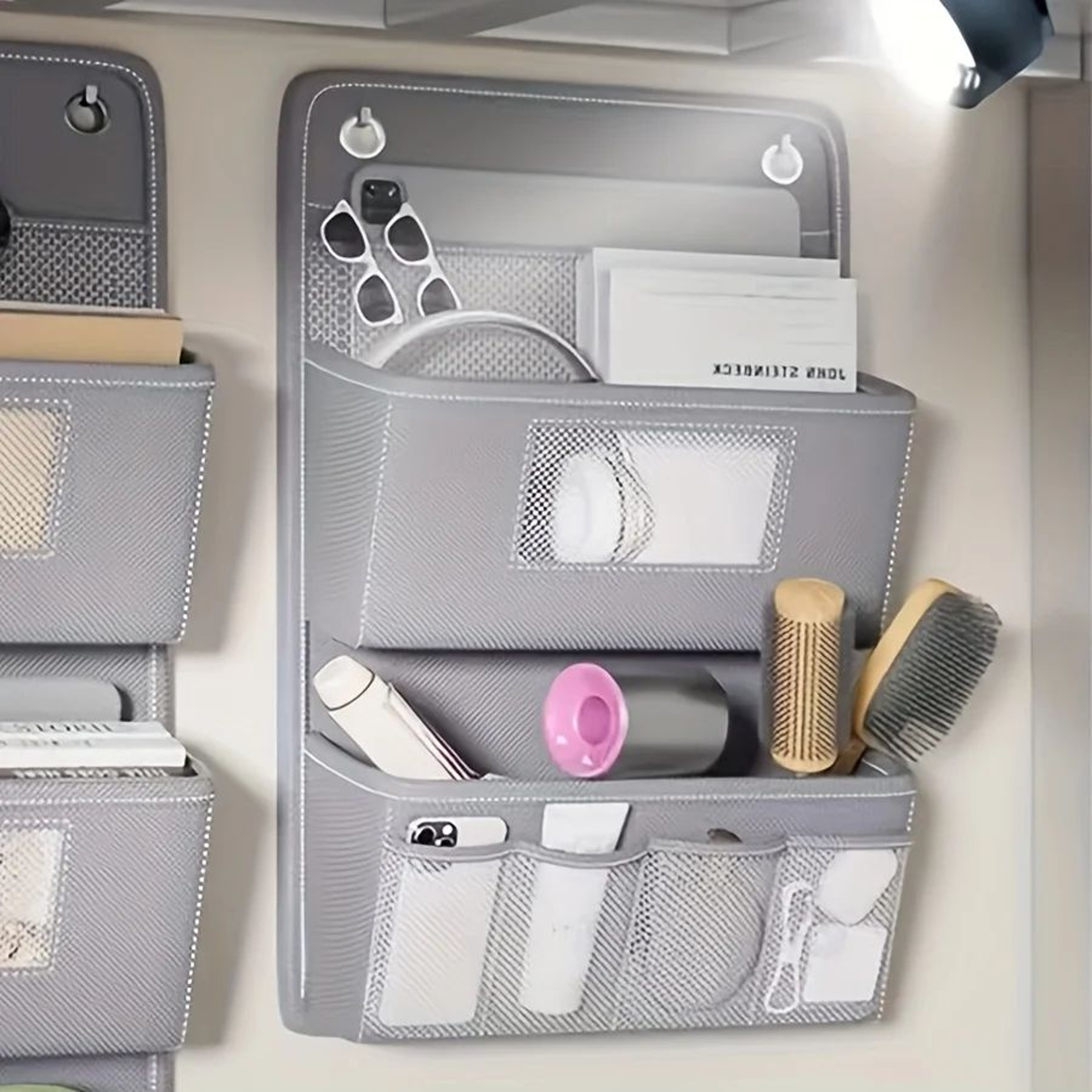 Gray Wall Mounted MultiCompartment Storage Organizer 4