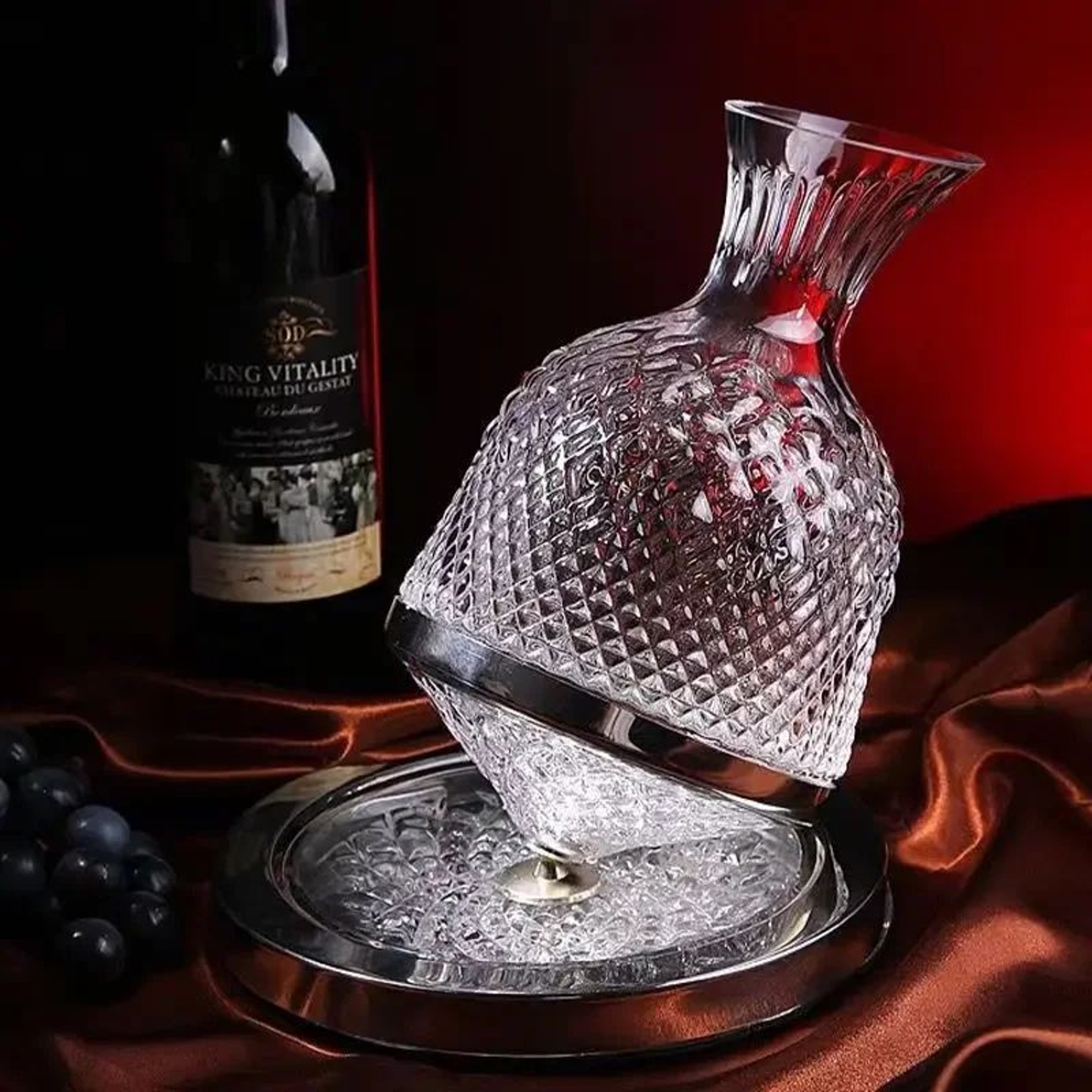 360 Rotating Crystal Glass Wine Decanter 1500 Ml 6