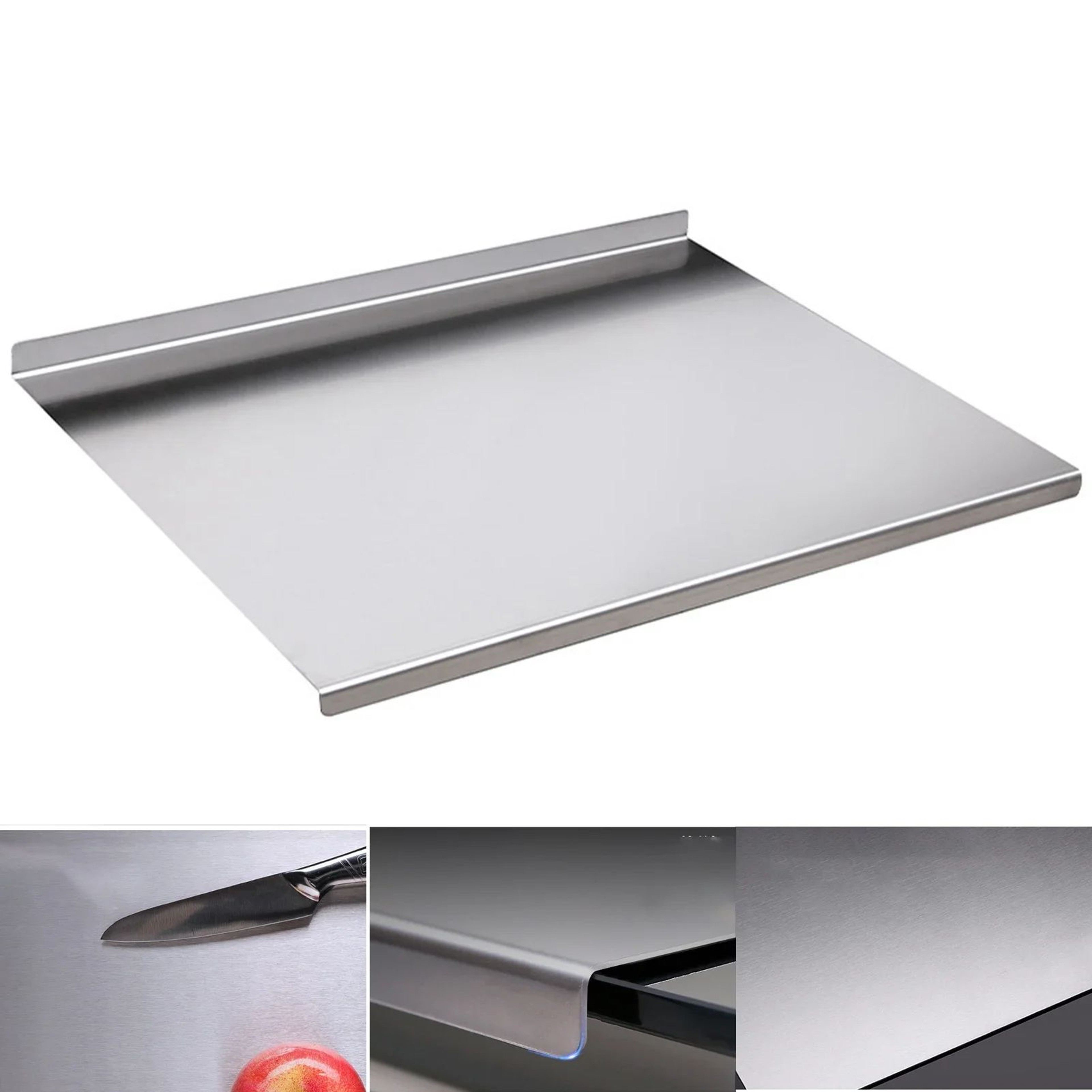 Stainless Steel Cutting Board With Protector Lip 6