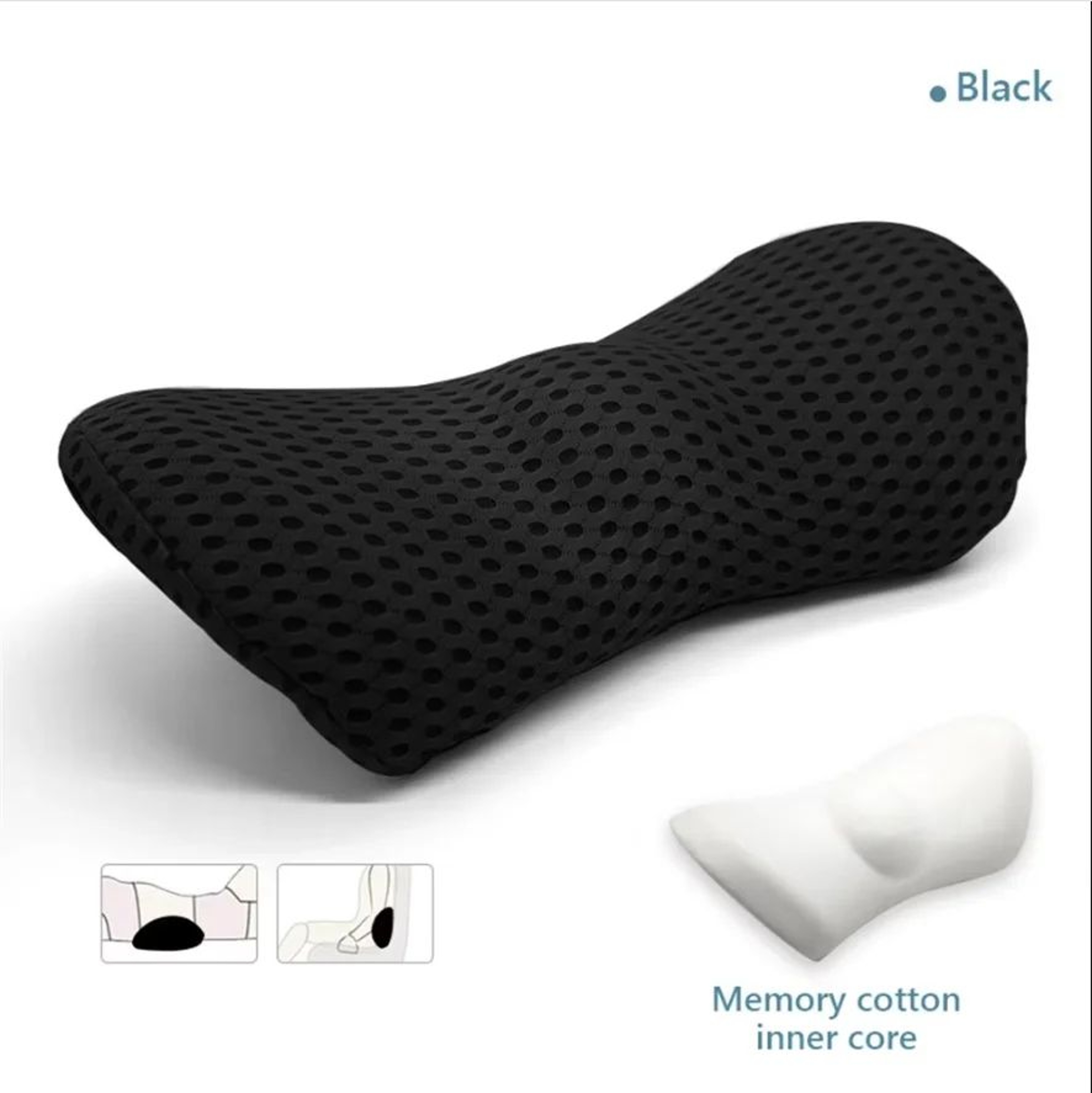 Ergonomic Memory Foam Lumbar Pillow With Removable Cover 22