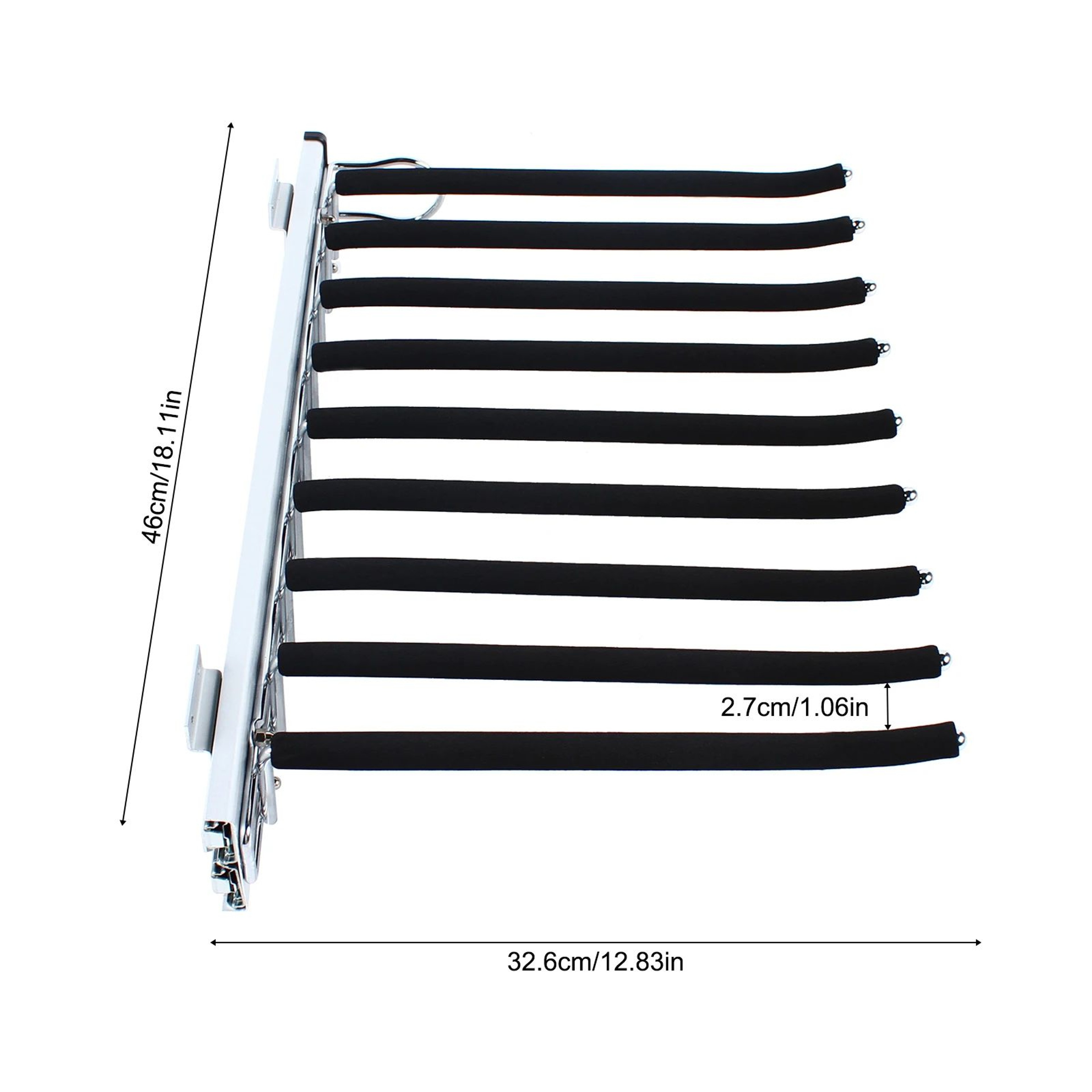 PullOut 9Arm Wardrobe Trousers Rack Closet Organizer 13