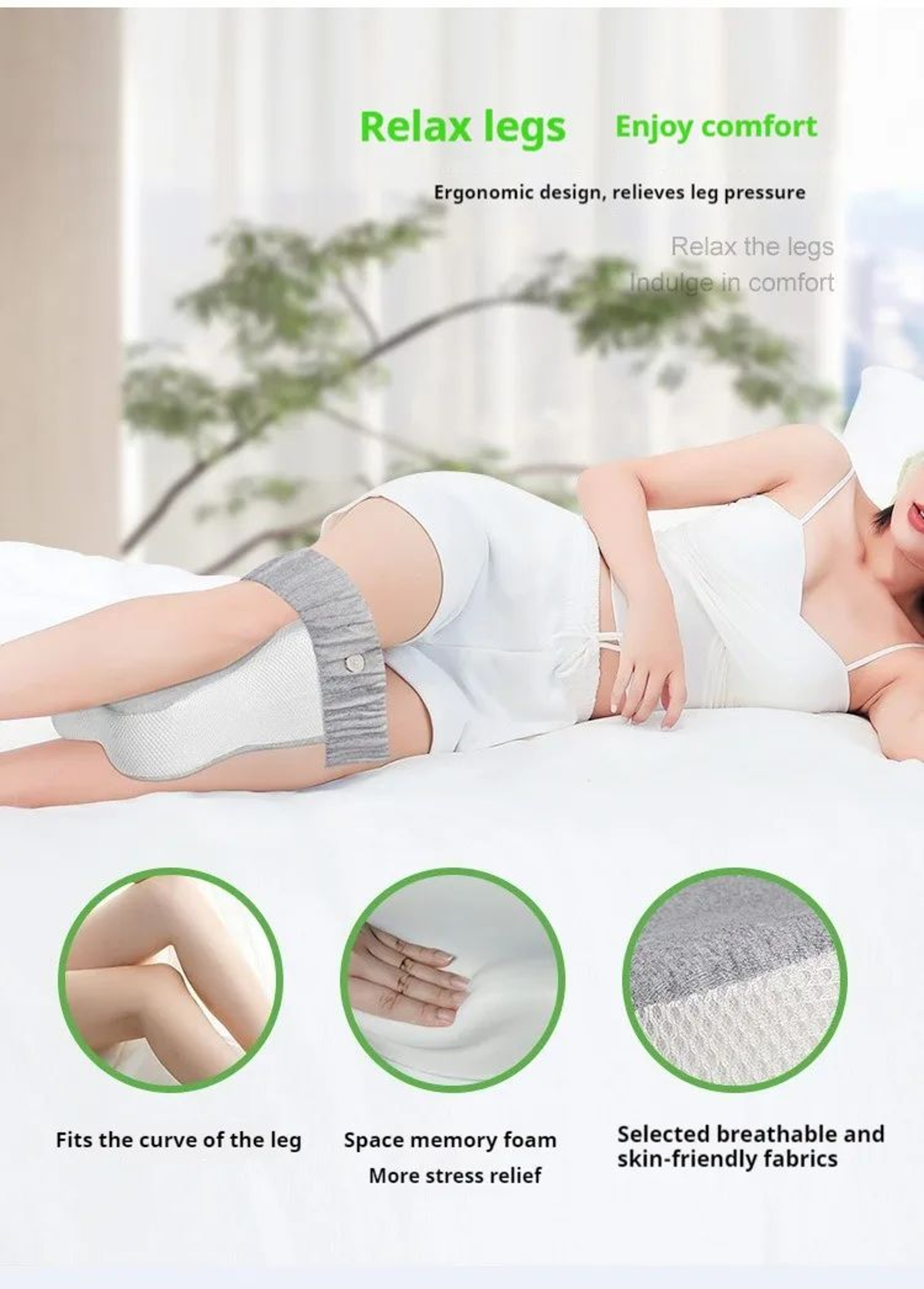 Orthopedic SlowRebound Memory Cotton Leg And Knee Pillow 7