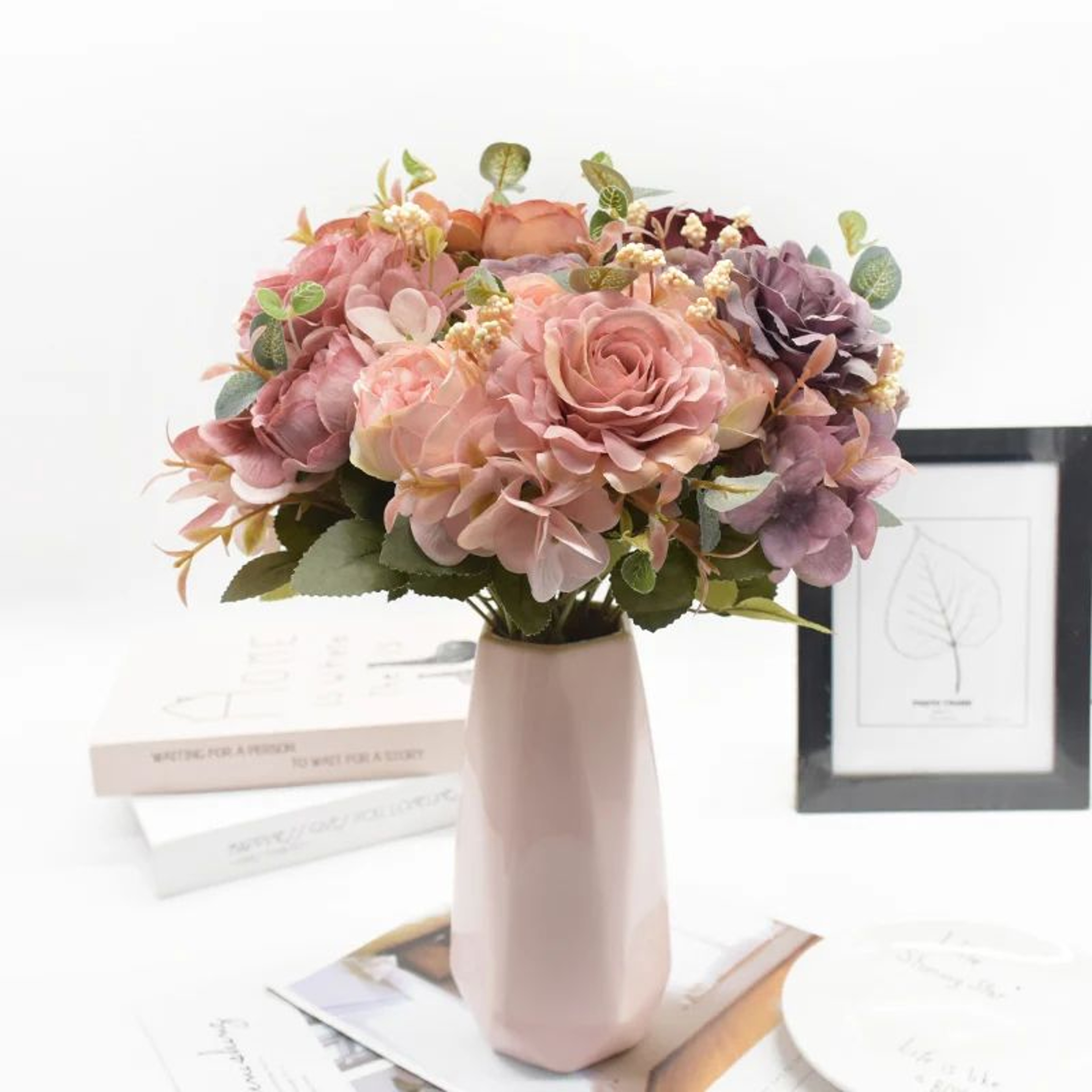 Artificial Rose And Peony Flower Bouquet For Wedding And Home Decor 3