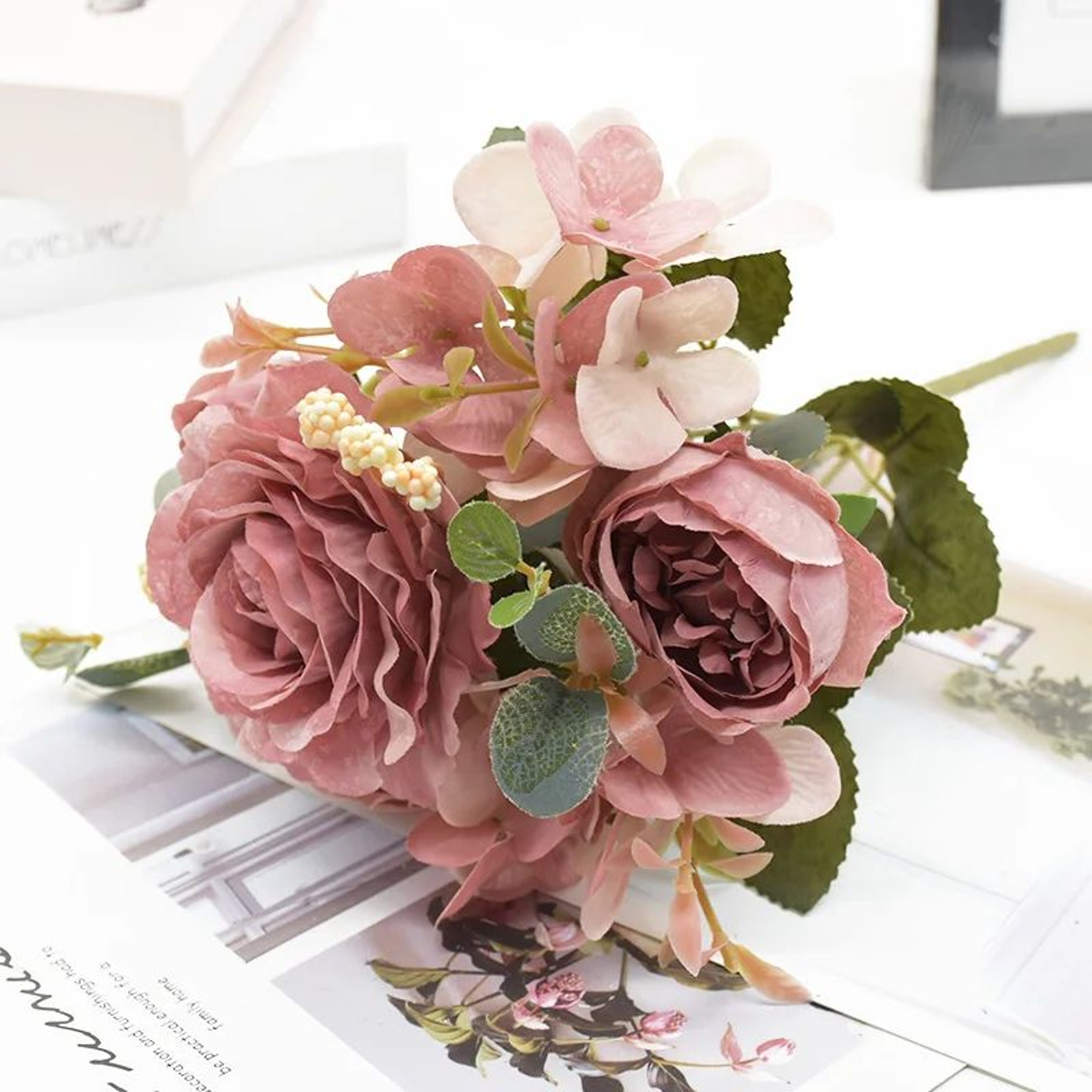 Artificial Rose And Peony Flower Bouquet For Wedding And Home Decor 7