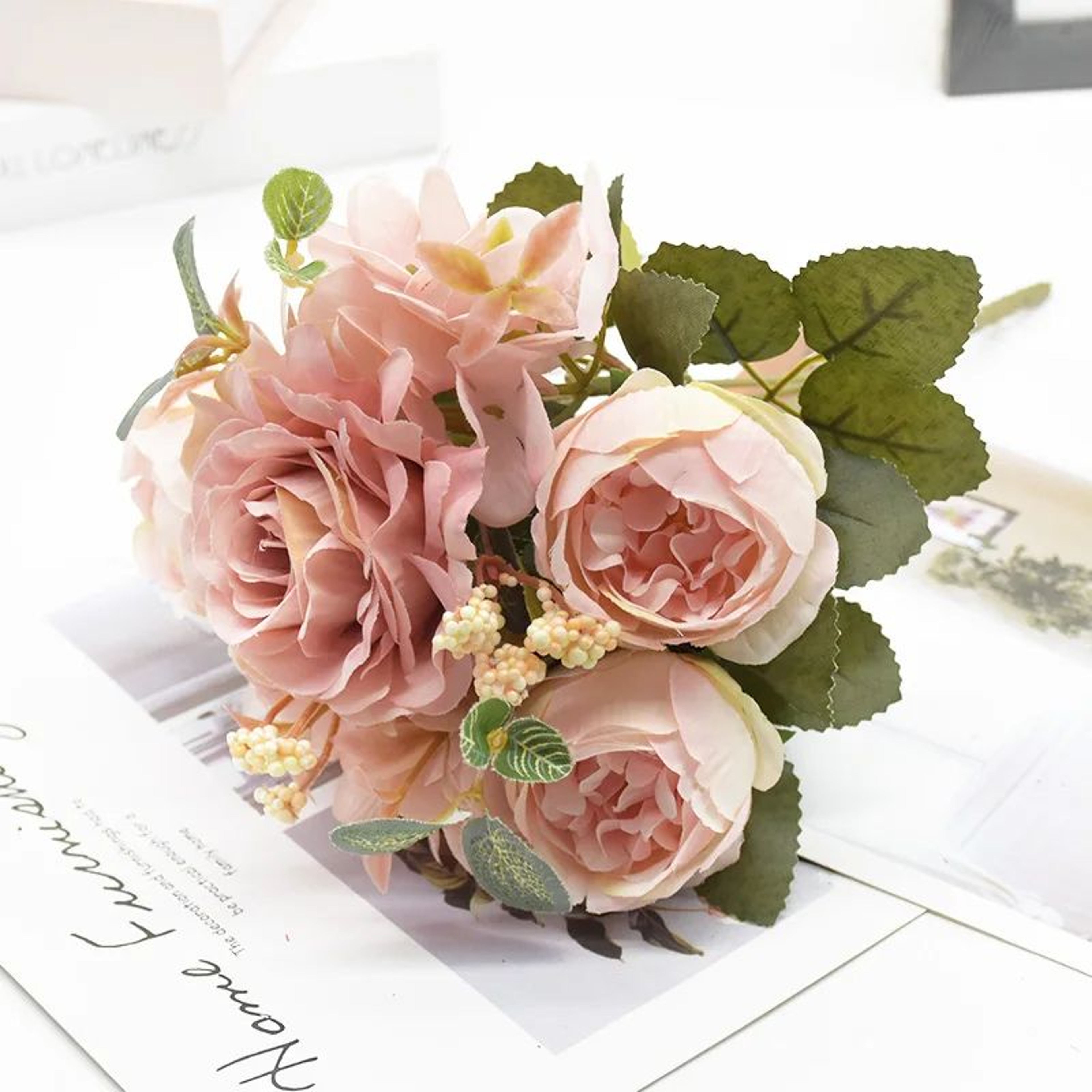 Artificial Rose And Peony Flower Bouquet For Wedding And Home Decor 6