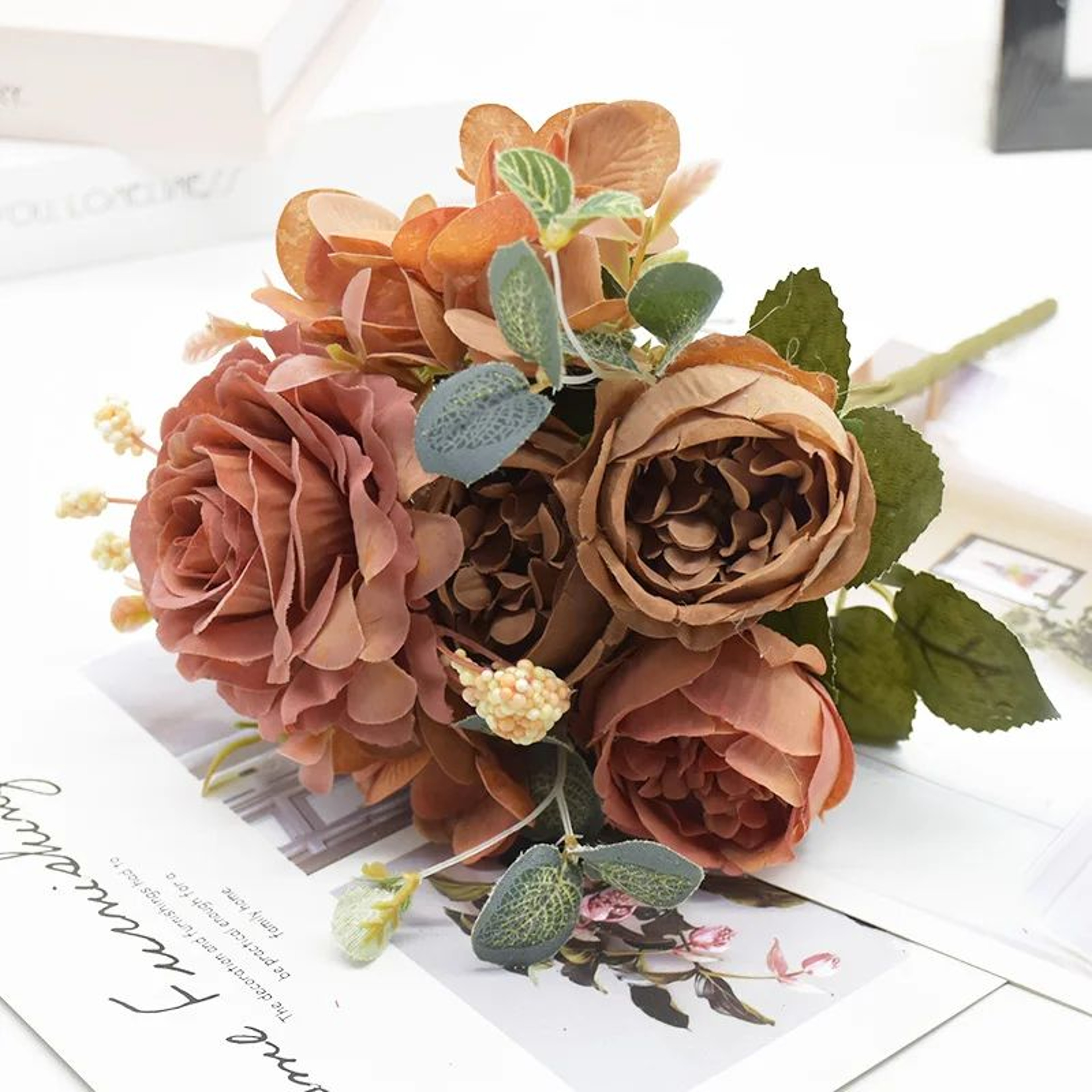 Artificial Rose And Peony Flower Bouquet For Wedding And Home Decor 9