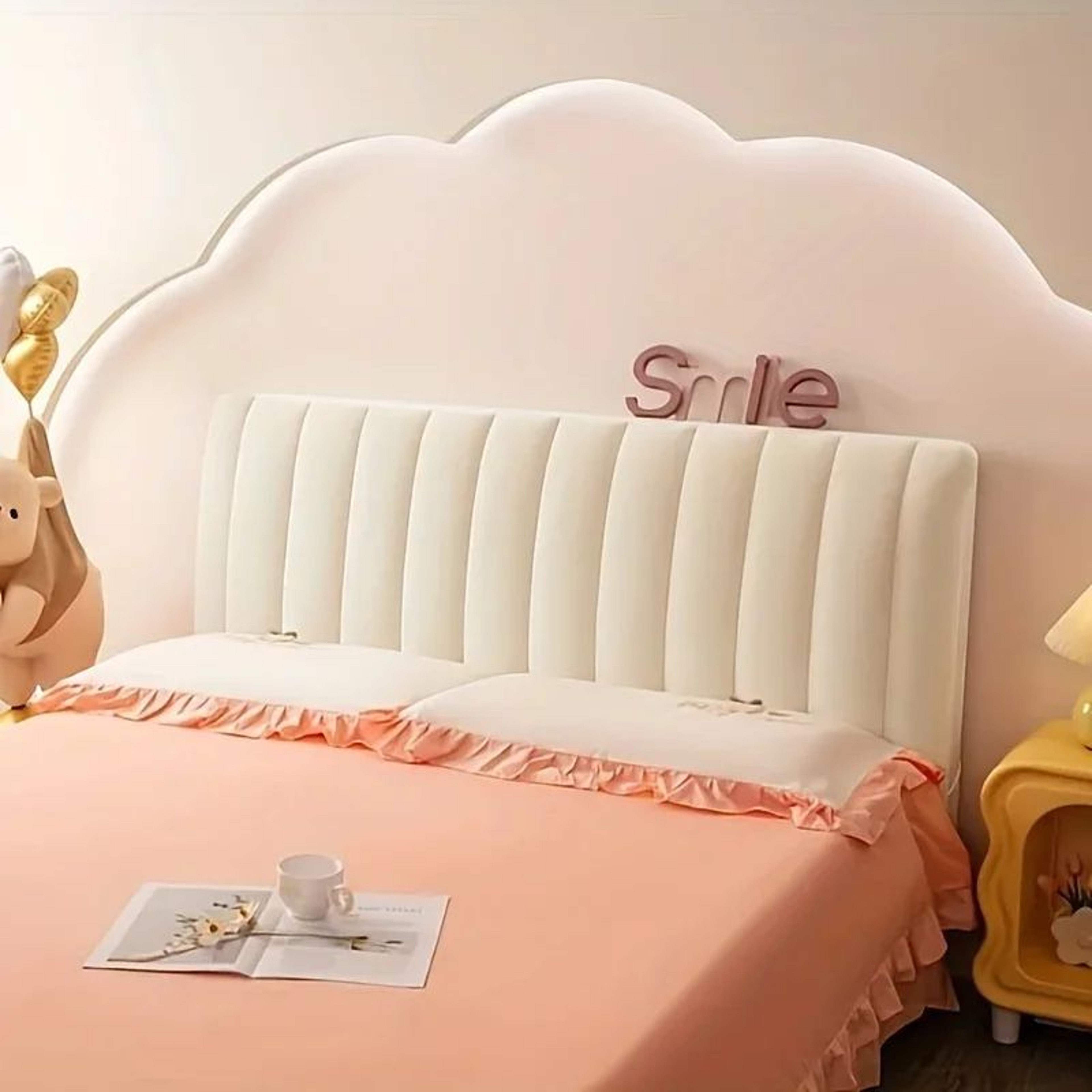 Luxury Velvet Quilted Headboard Cover 19