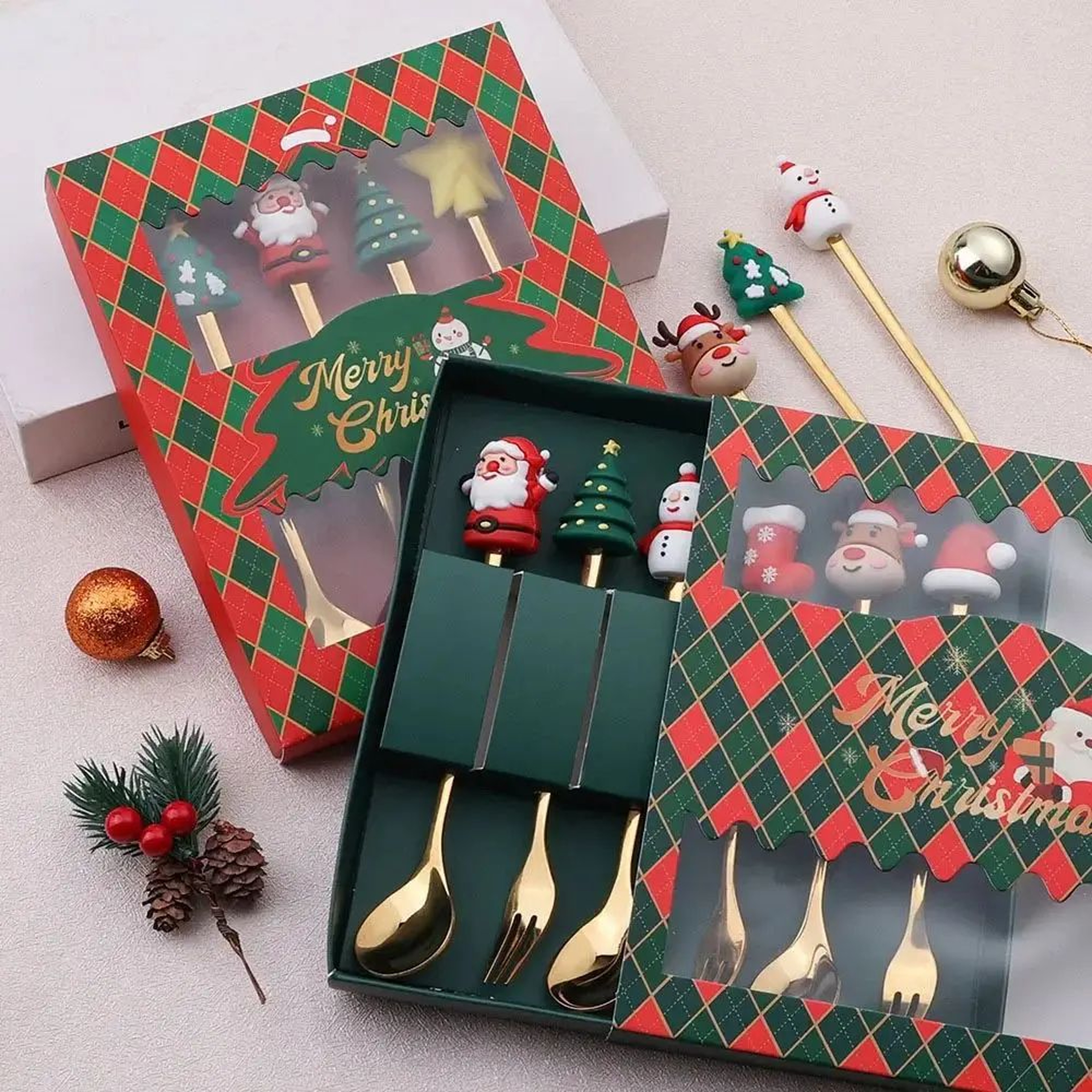 Christmas Themed Stainless Steel Cutlery Set 2