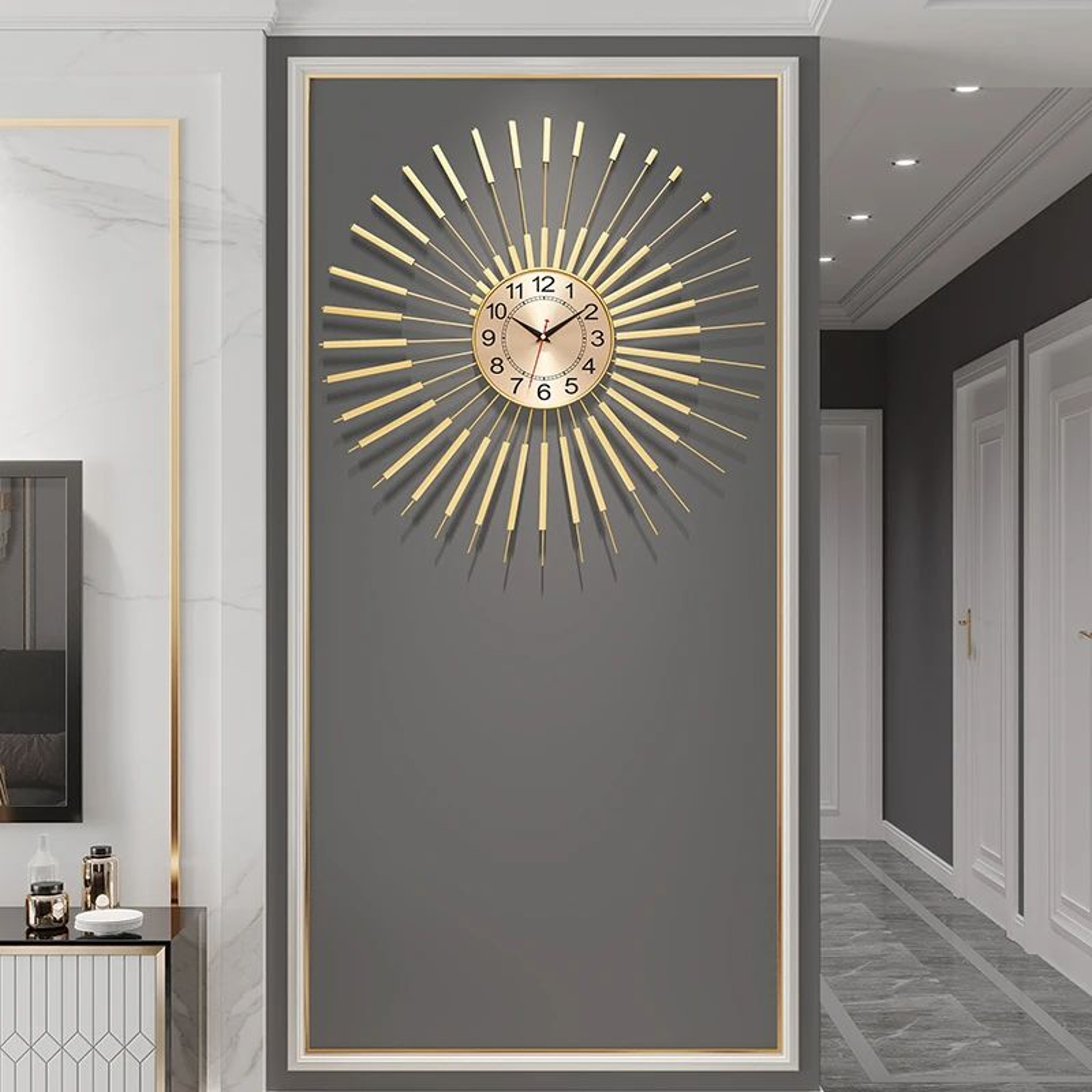 Retro Metal Gold Luxury Silent Wall Clock 1
