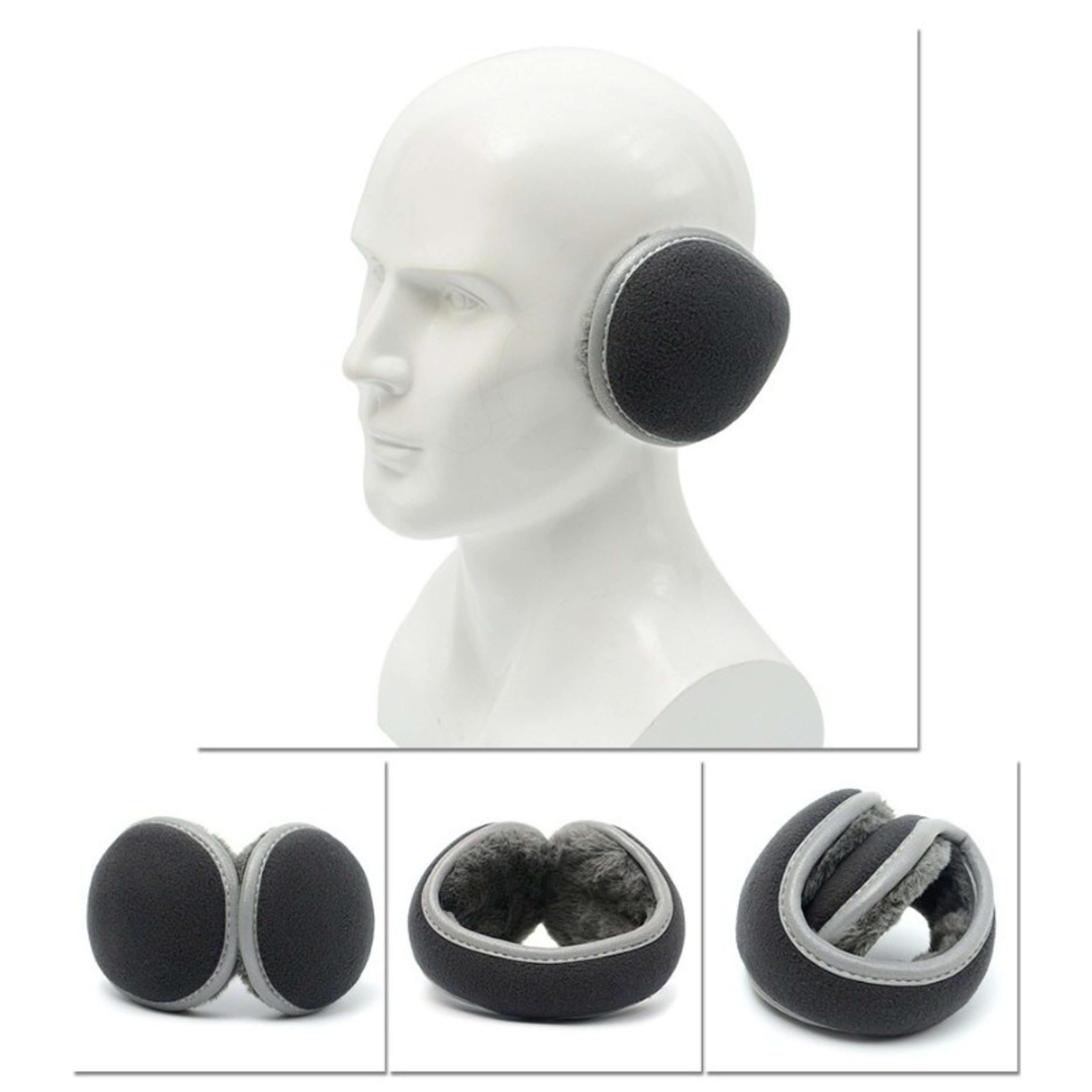 Foldable Reflective Ear Warmers Earmuffs for Winter Walking Running and Cycling – view 6