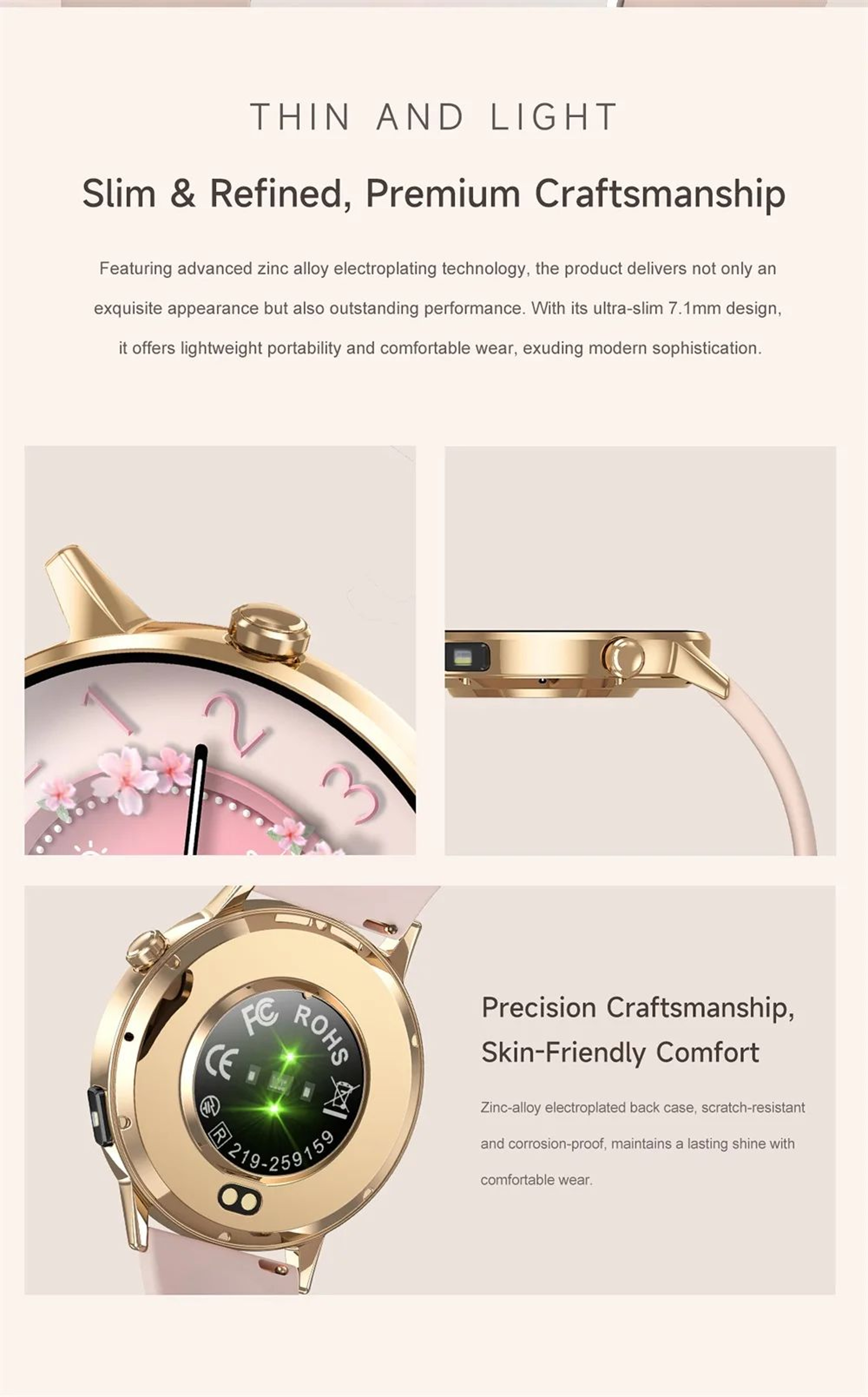 Women AMOLED Bluetooth Calling Smartwatch With Flashlight 8