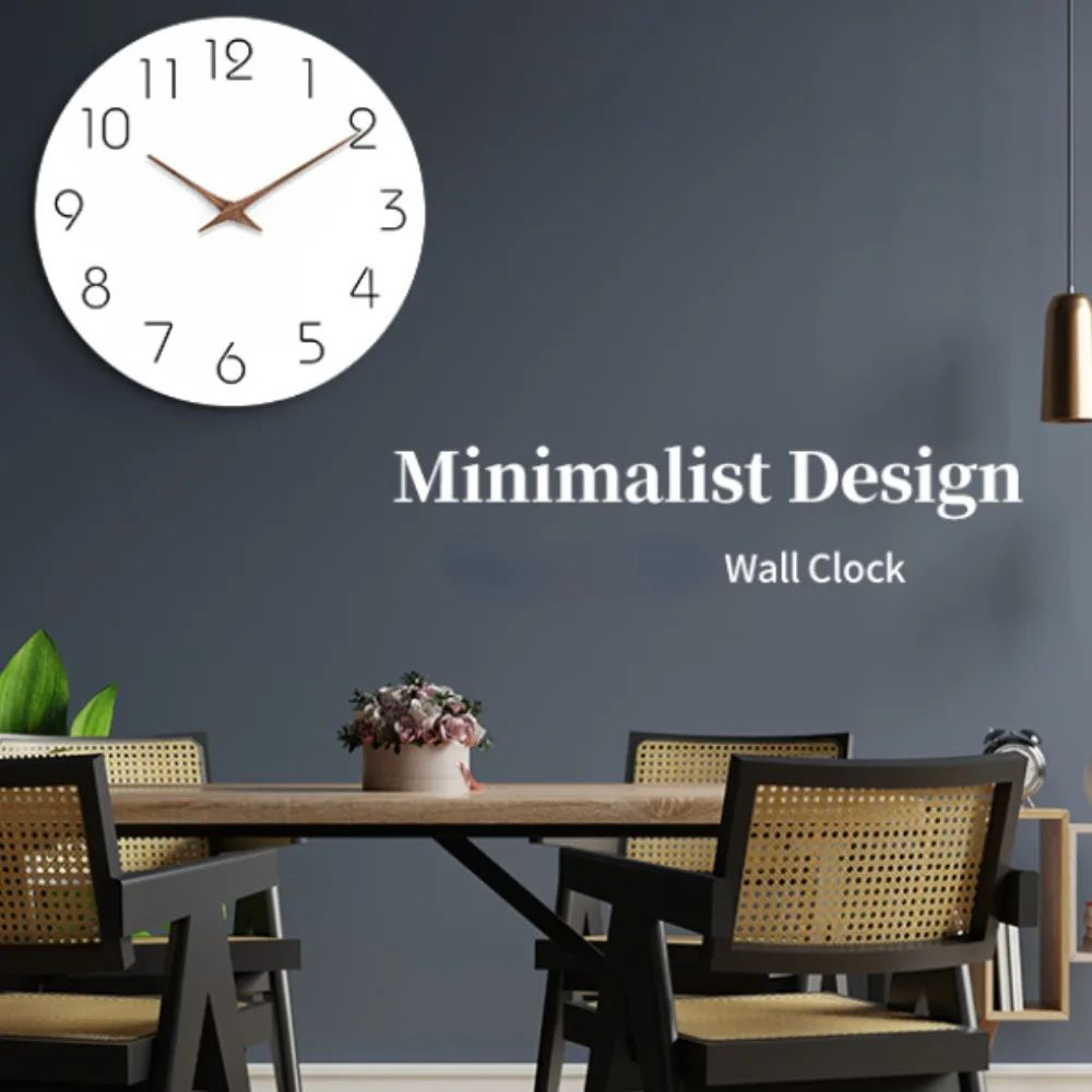 12 Inch Silent Wooden Minimalist Wall Clock 3