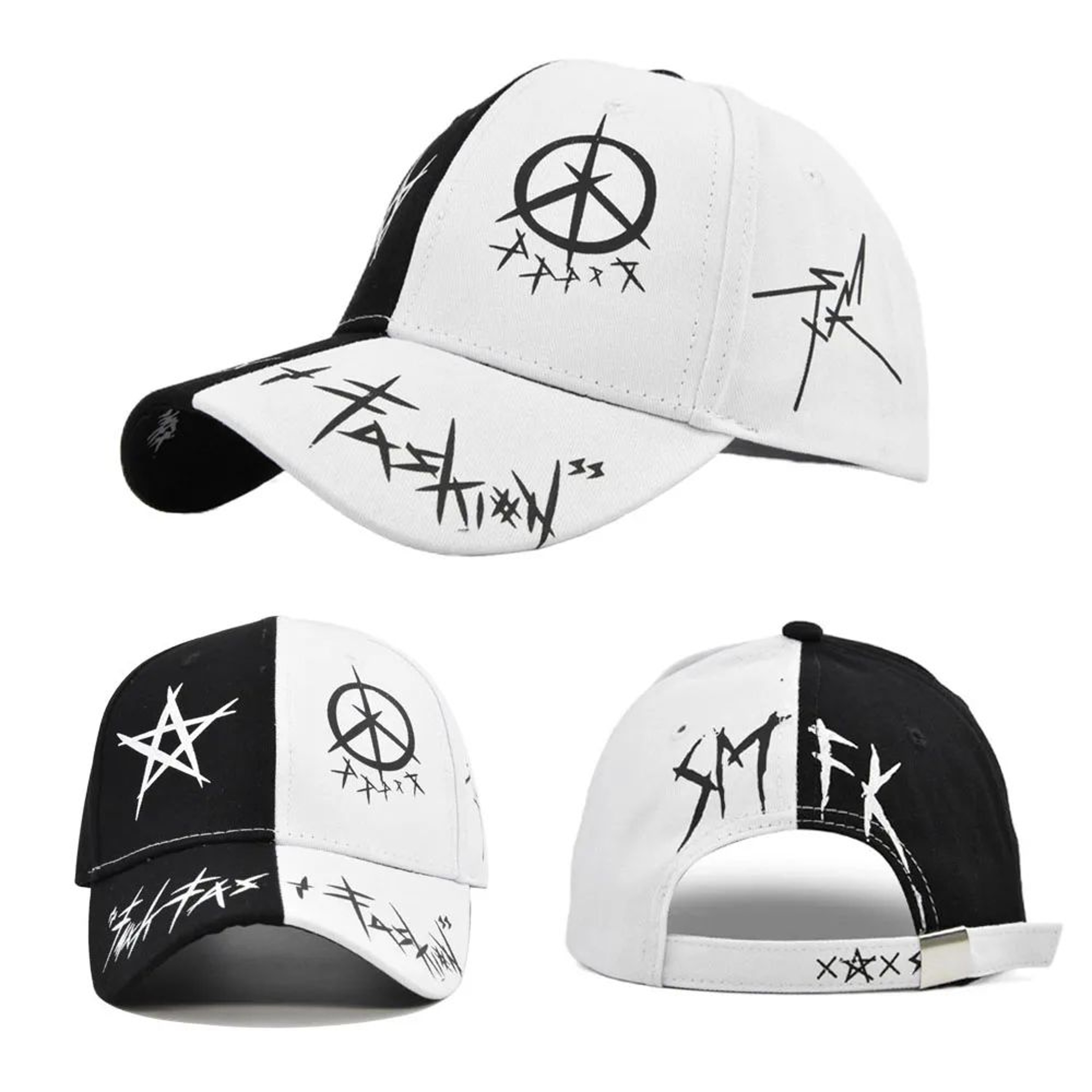 Graffiti Letter Patchwork Snapback Baseball Cap 1