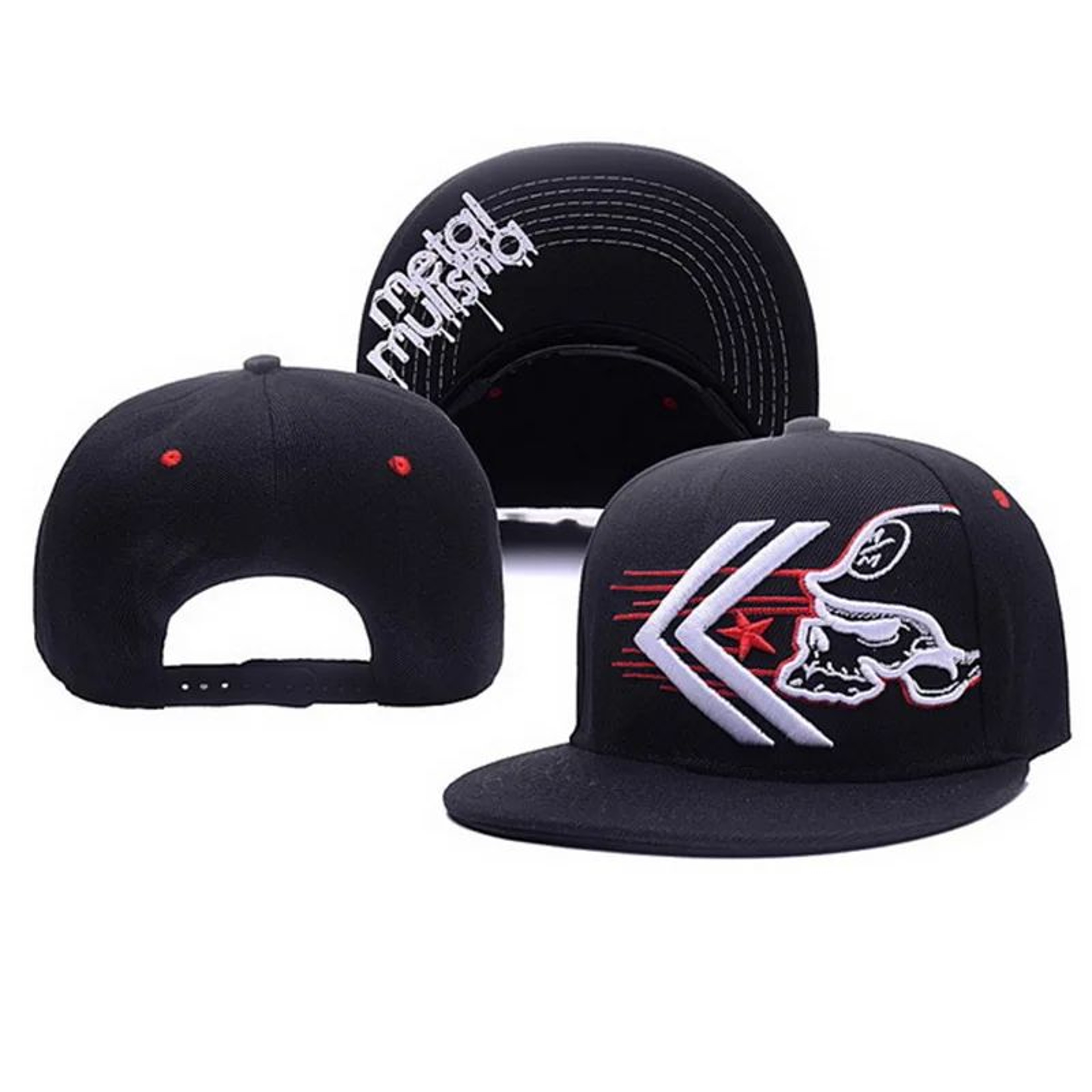 Skeleton Hand Flat Bill Snapback Baseball Cap 4