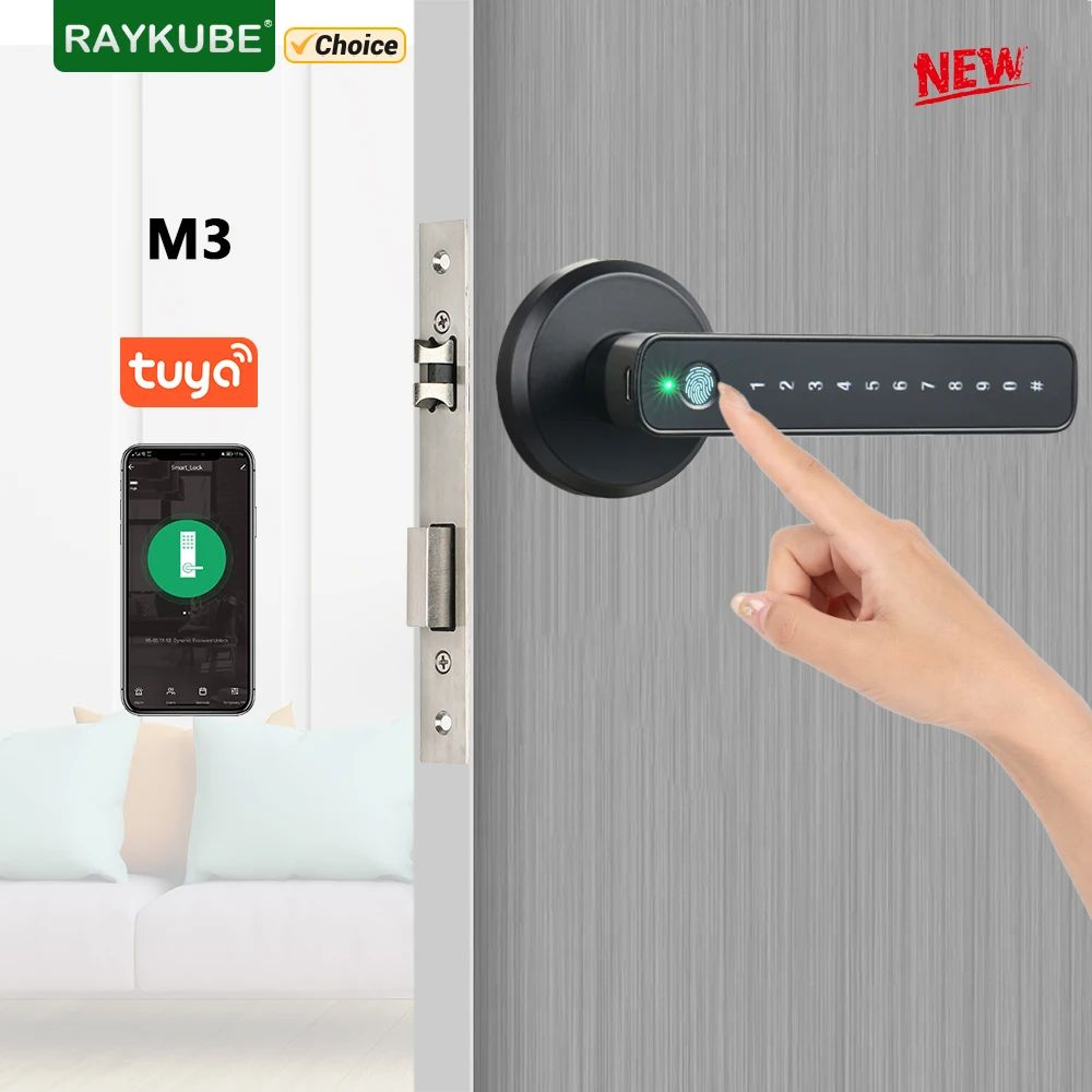 Smart Fingerprint Door Lock With Tuya App Remote Access 0