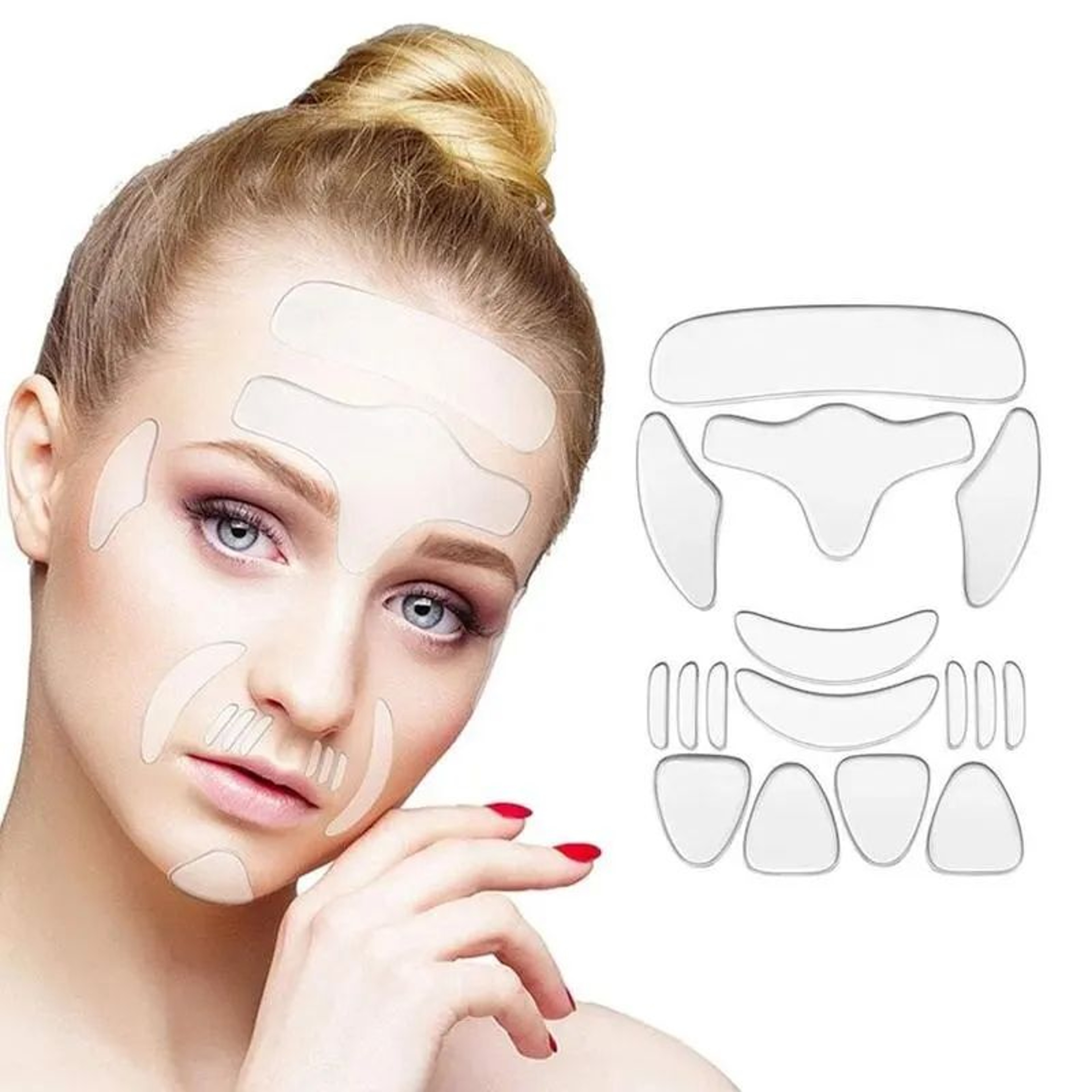 Reusable Silicone Anti Wrinkle Face And Neck Patches Set 6