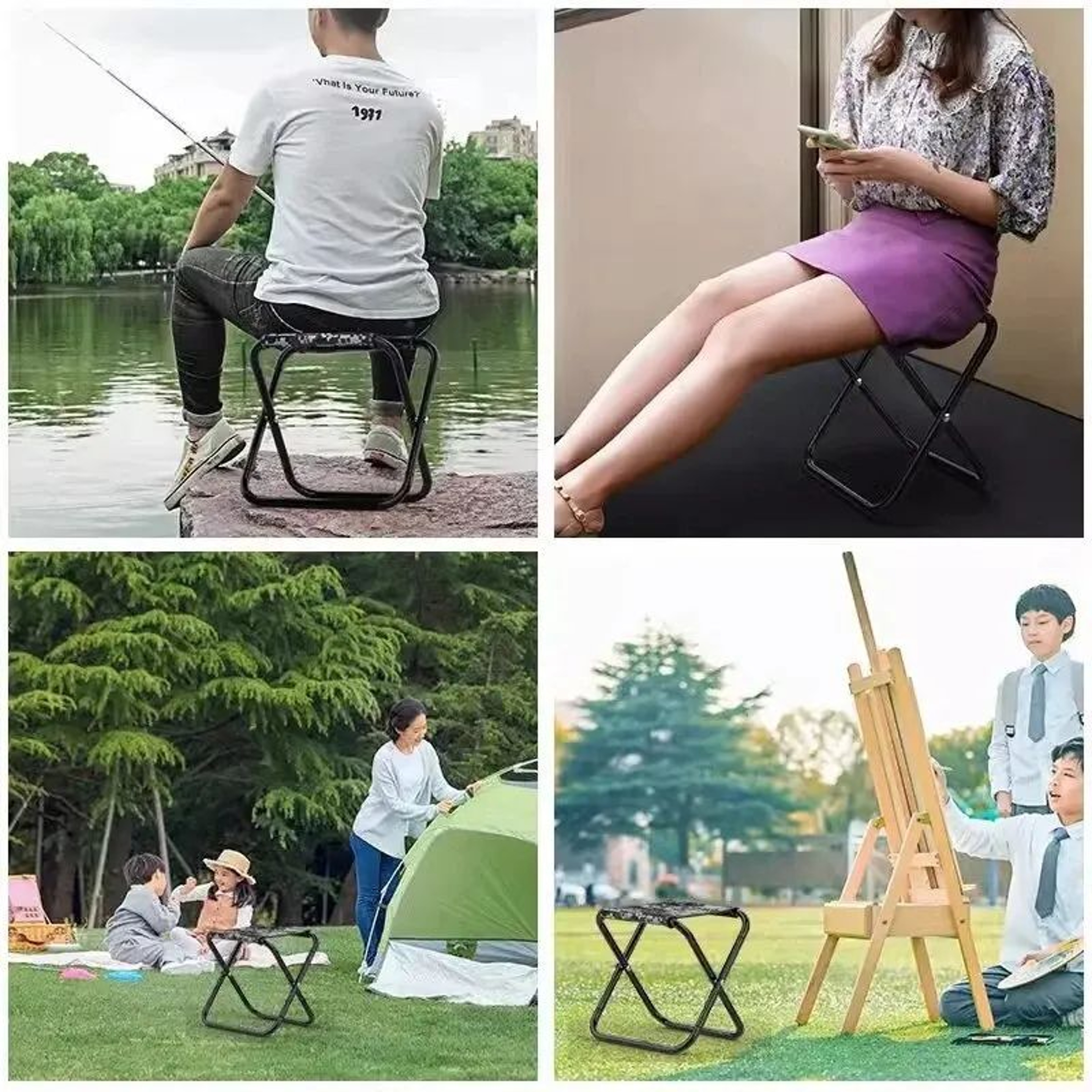 Portable Folding Camping Stool Beach And Fishing Chair 5