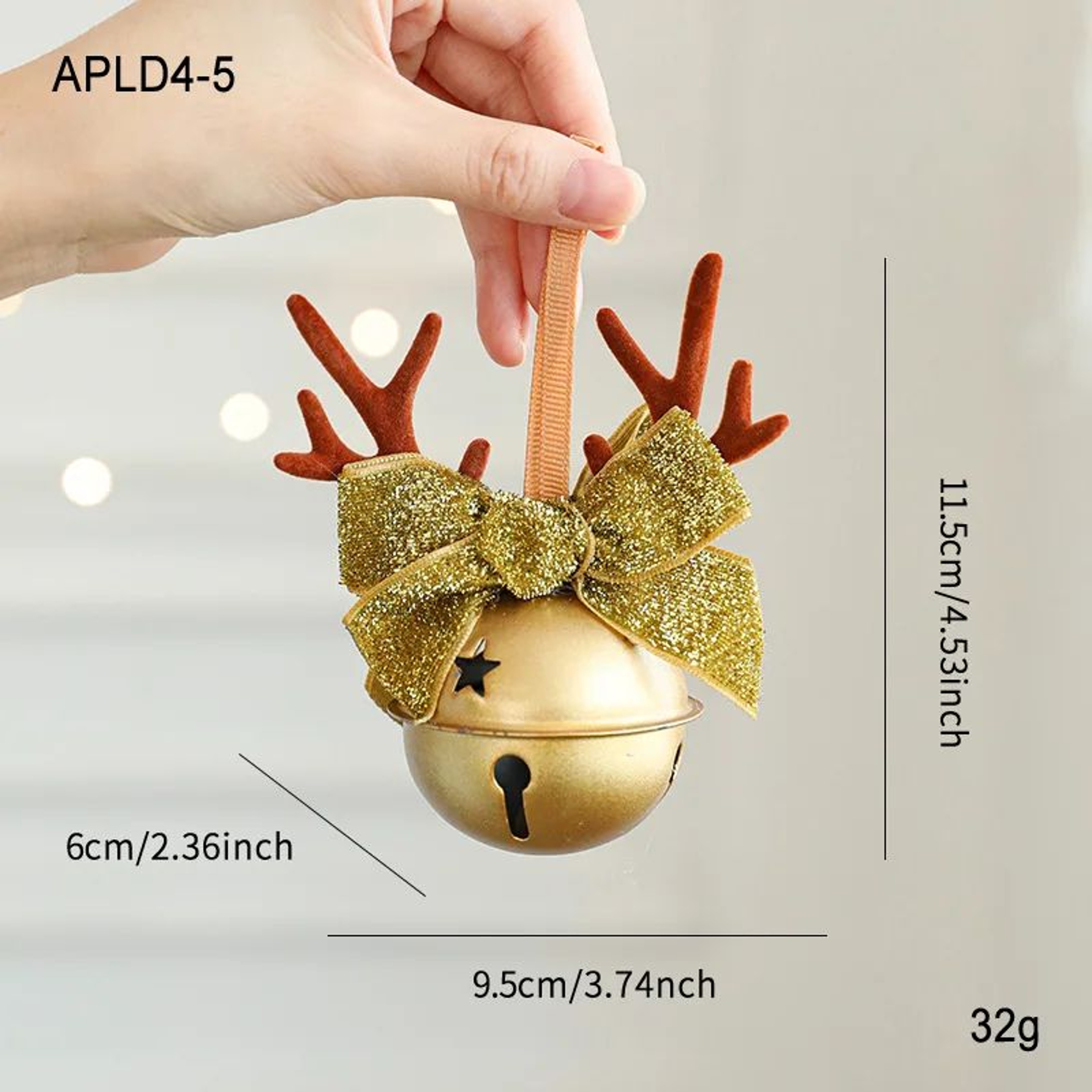 Christmas Bell Antlers Pinecone Hanging Ornament Decor 15