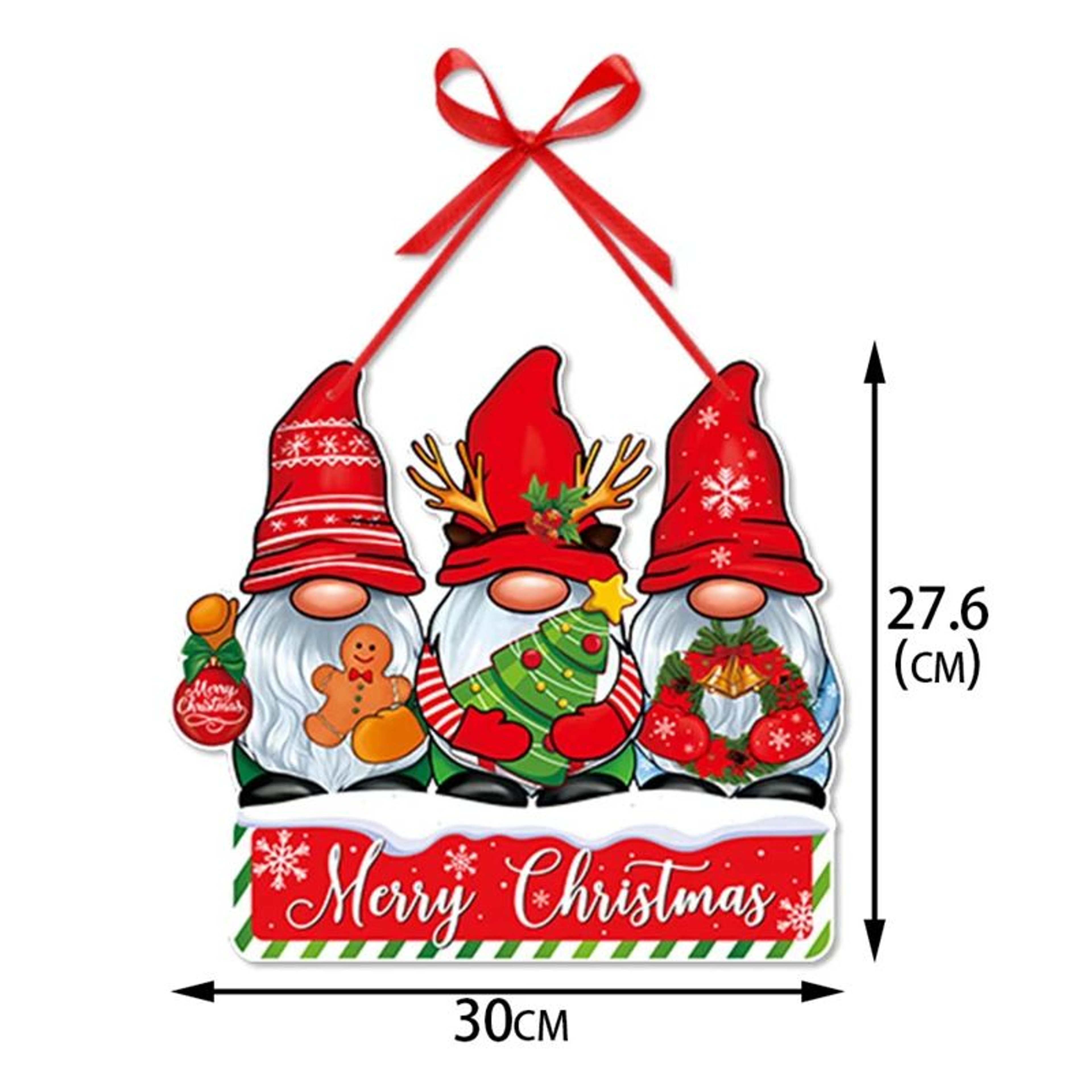 Merry Christmas Santa Snowman Door Hanging Ornament 9