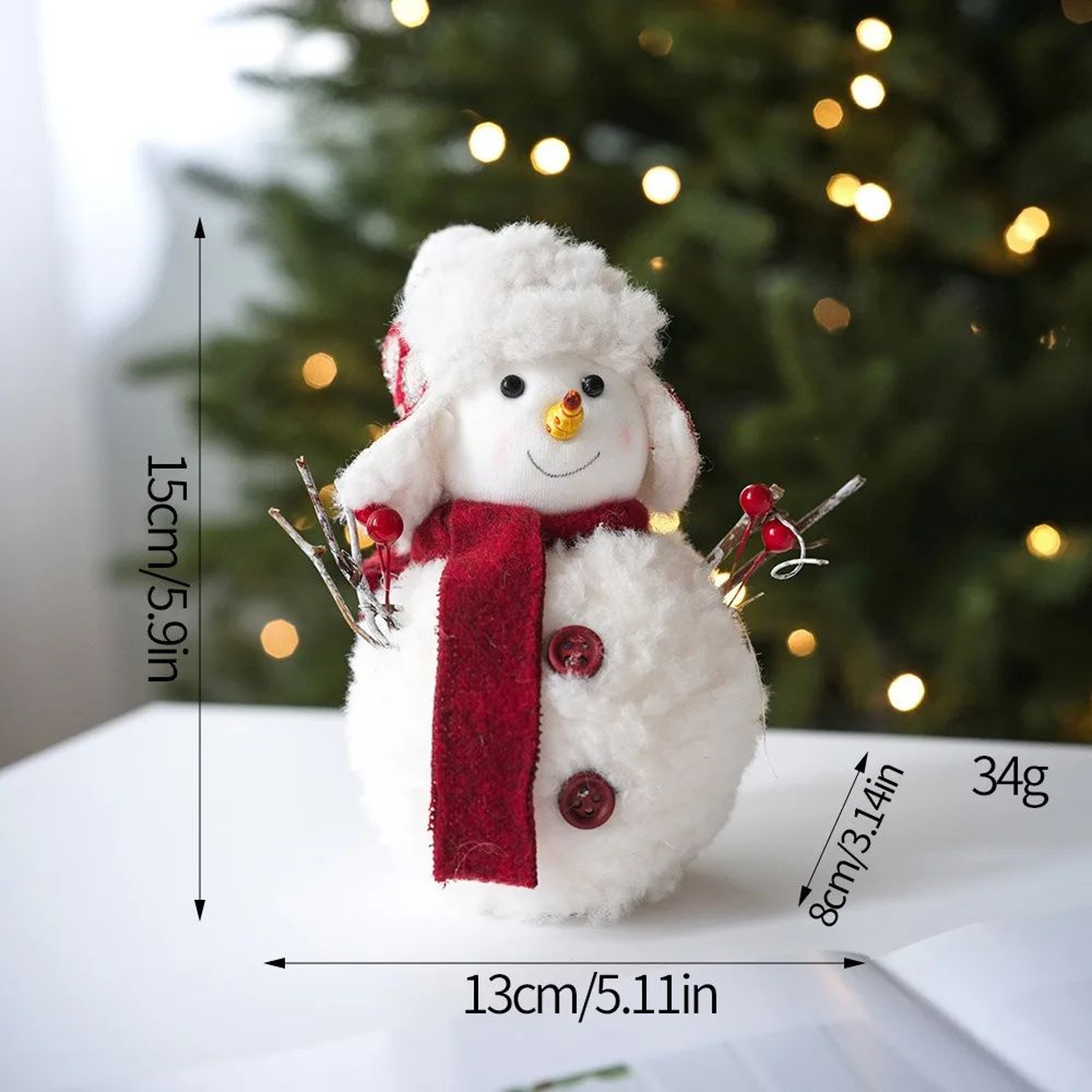 Cute Plush Knitted Snowman Christmas Hanging Ornament 5