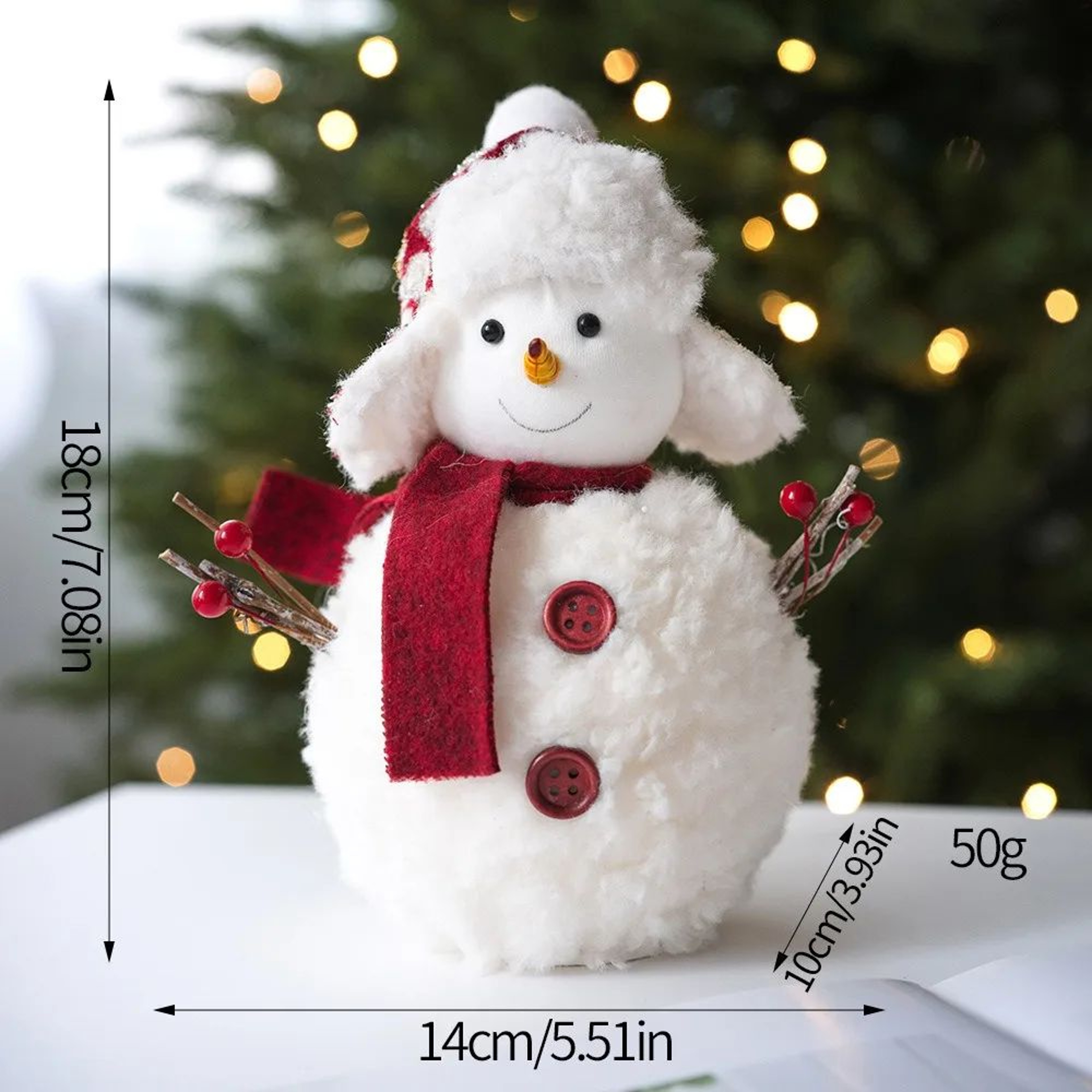 Cute Plush Knitted Snowman Christmas Hanging Ornament 6