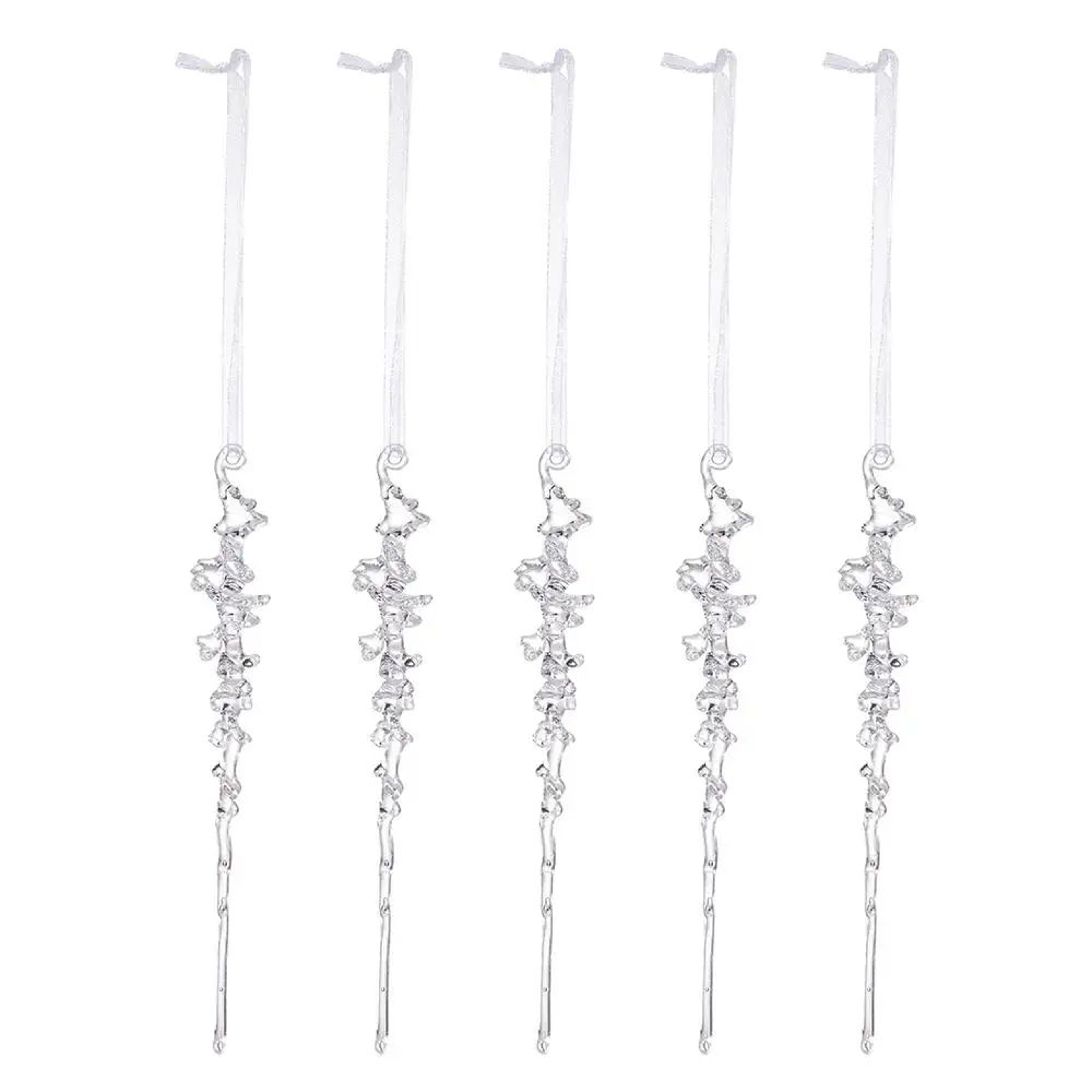 Acrylic Ice Cone Christmas Hanging Ornaments Set 6