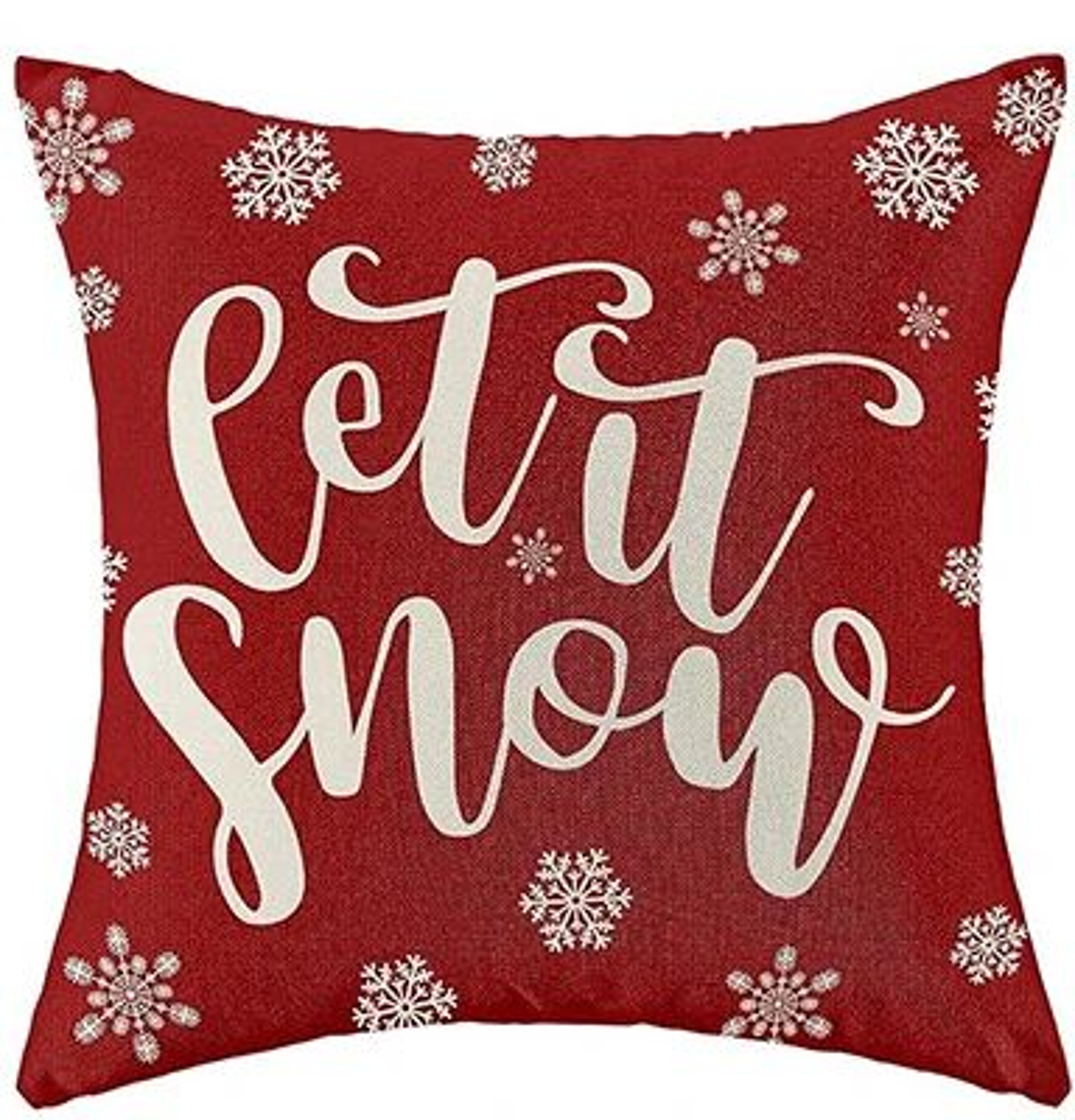 Red Snowflake Christmas Farmhouse Pillow Cover 3