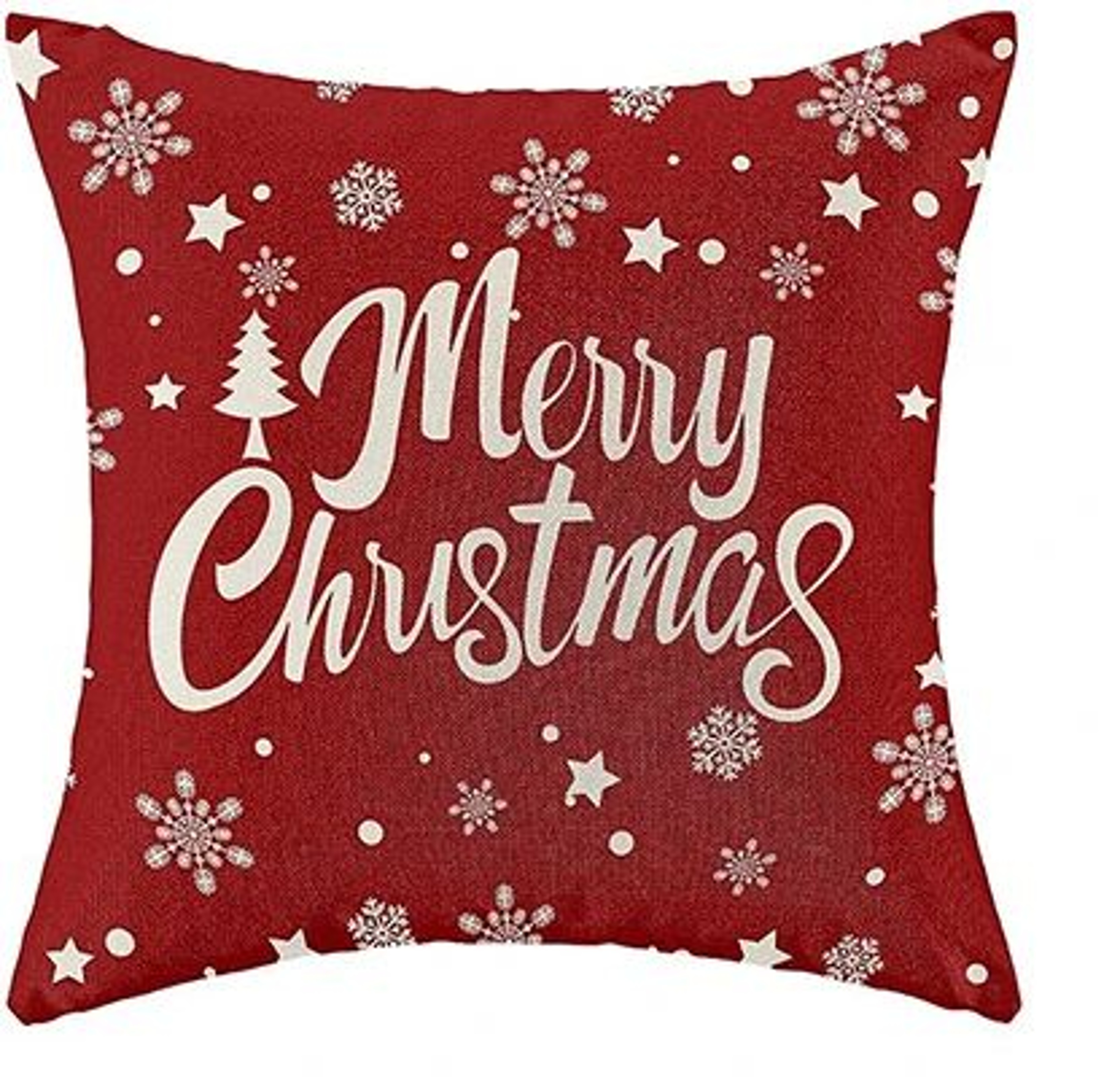 Red Snowflake Christmas Farmhouse Pillow Cover 4