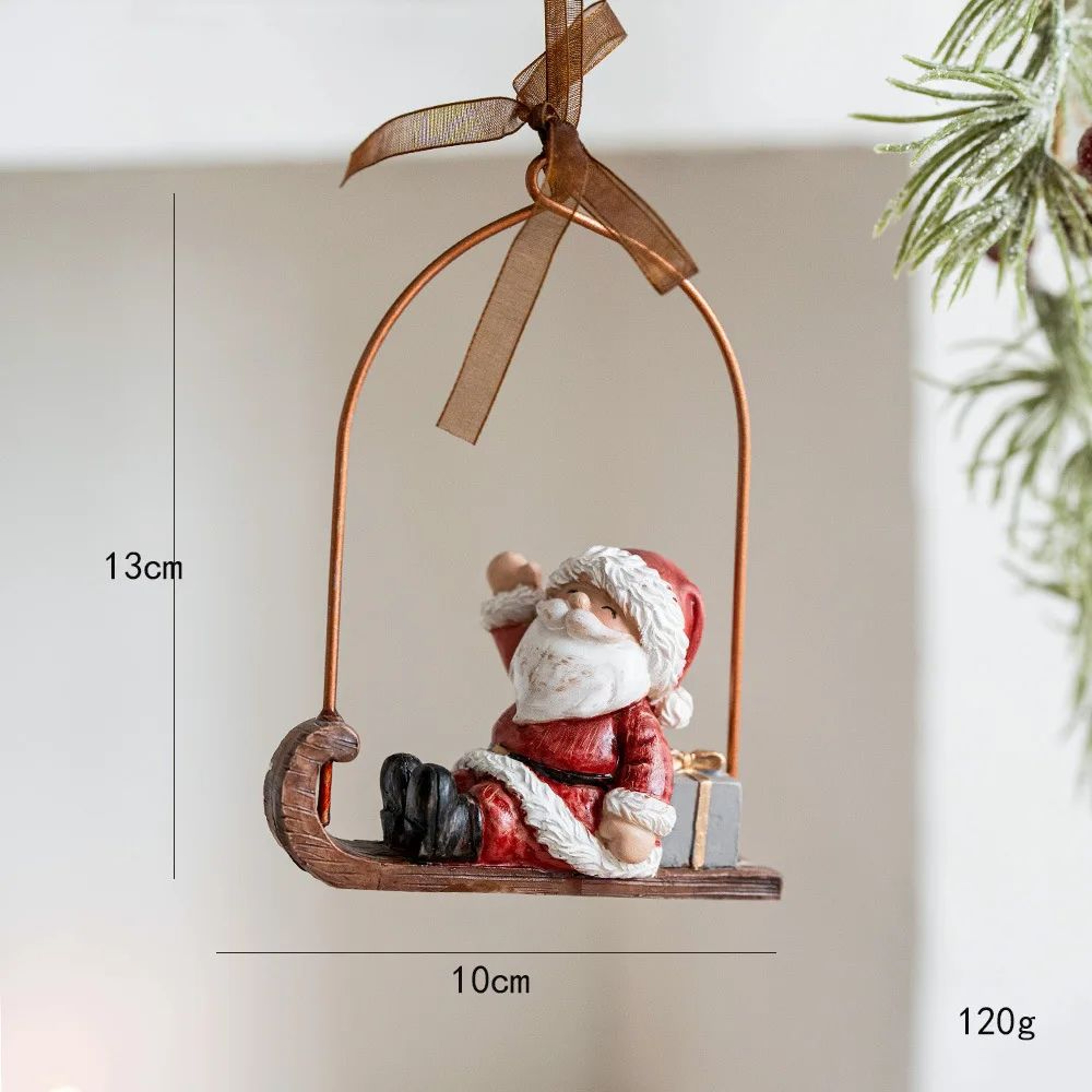 Retro 3D Christmas Tree Bell Resin Ornament 13
