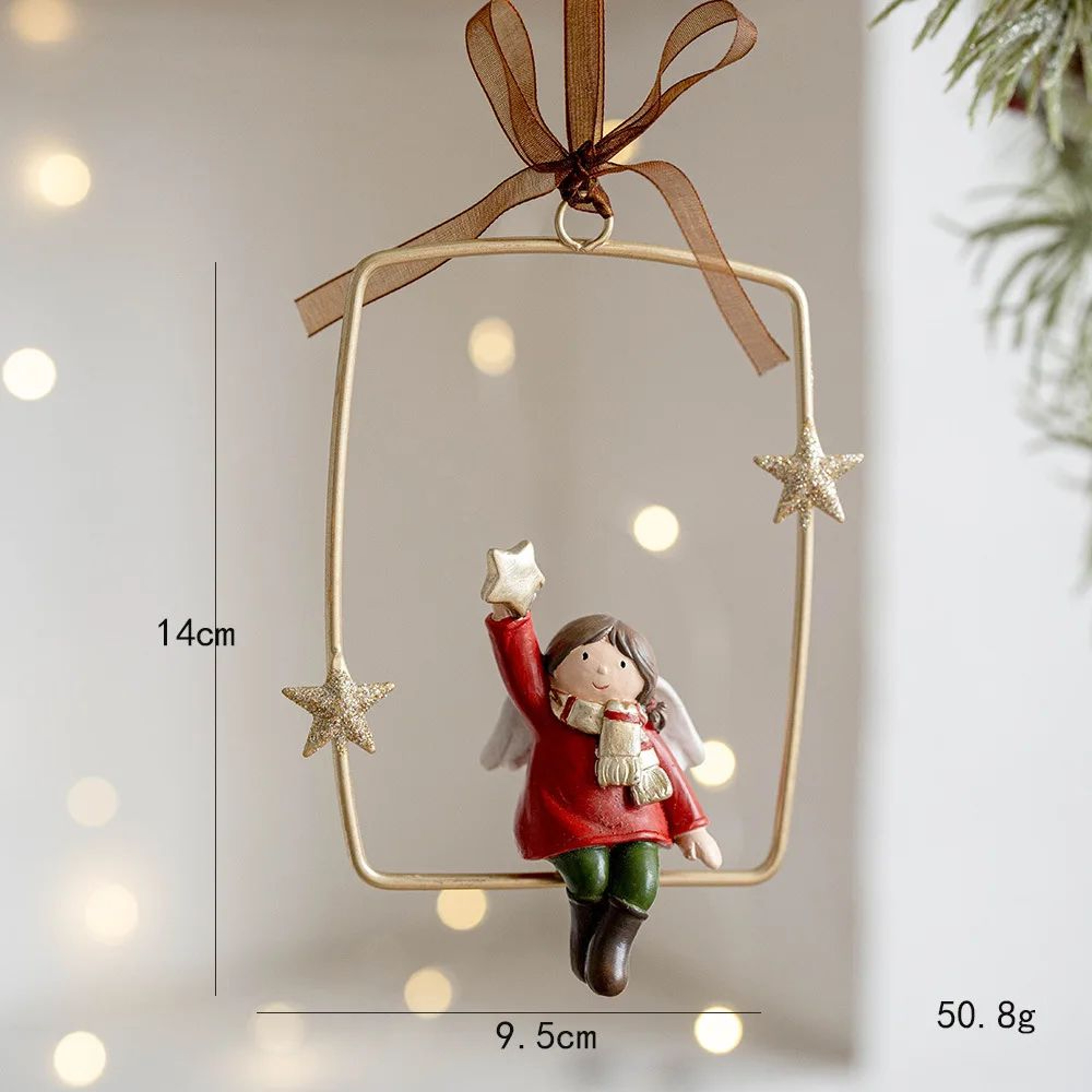 Retro 3D Christmas Tree Bell Resin Ornament 14