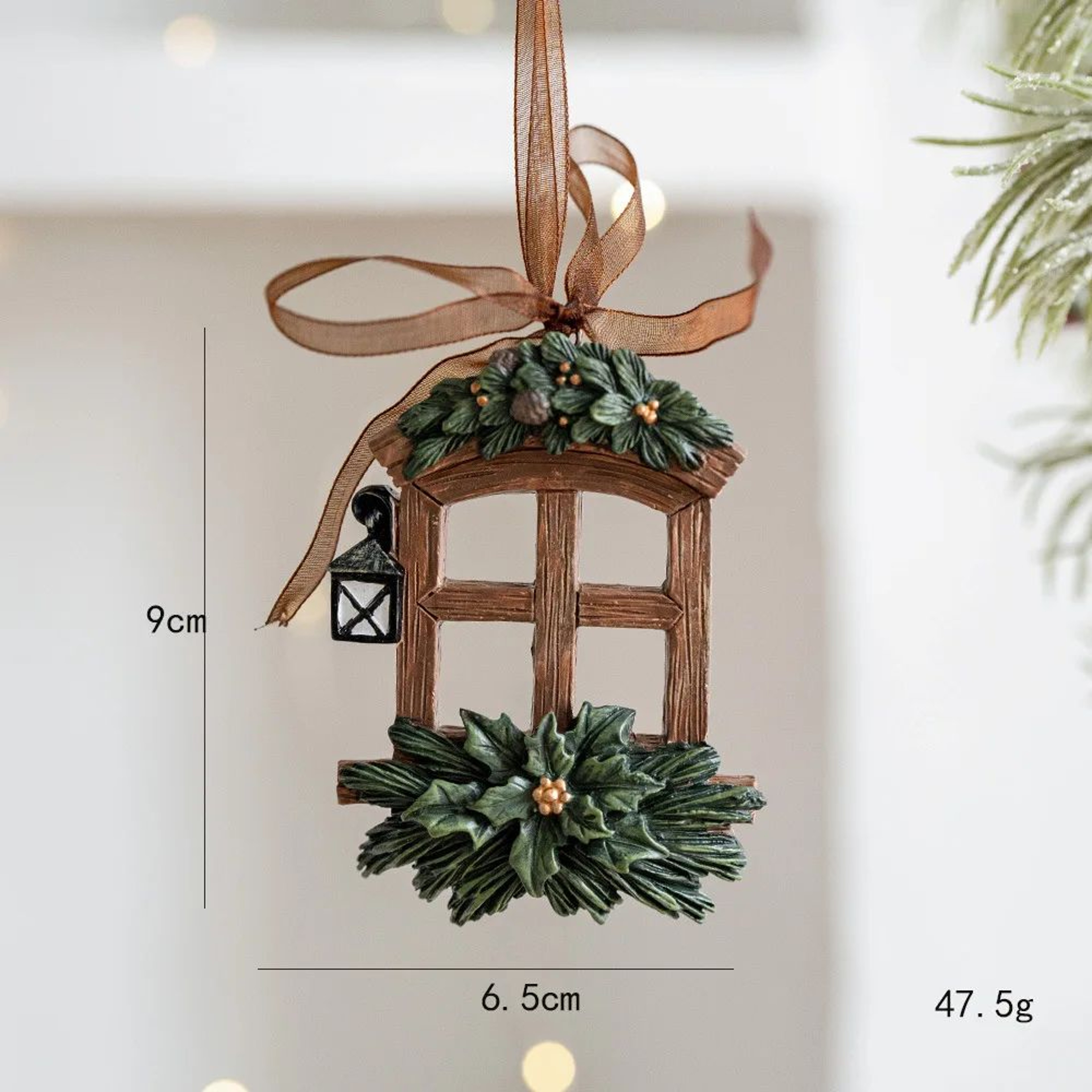 Retro 3D Christmas Tree Bell Resin Ornament 16
