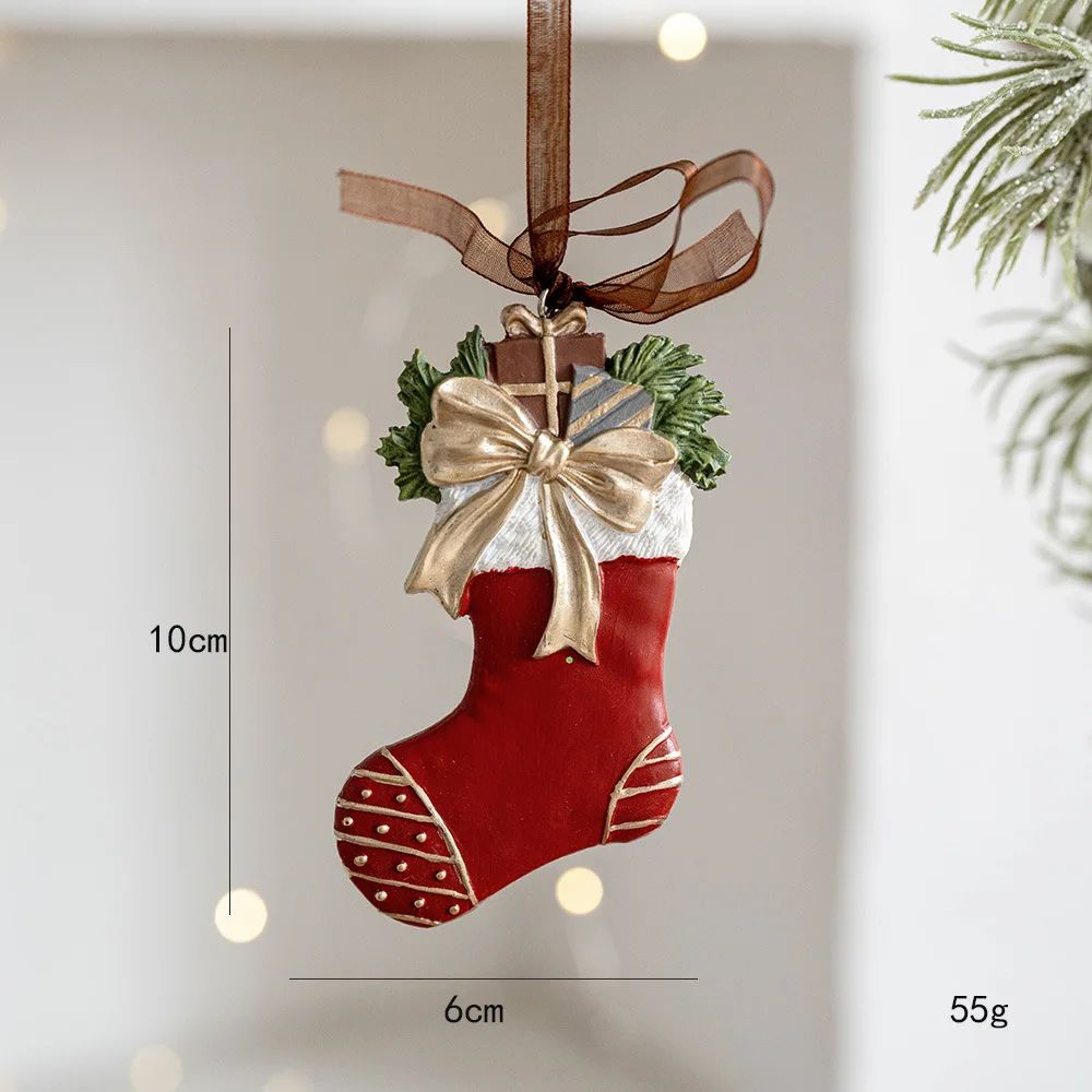 Retro 3D Christmas Tree Bell Resin Ornament 17