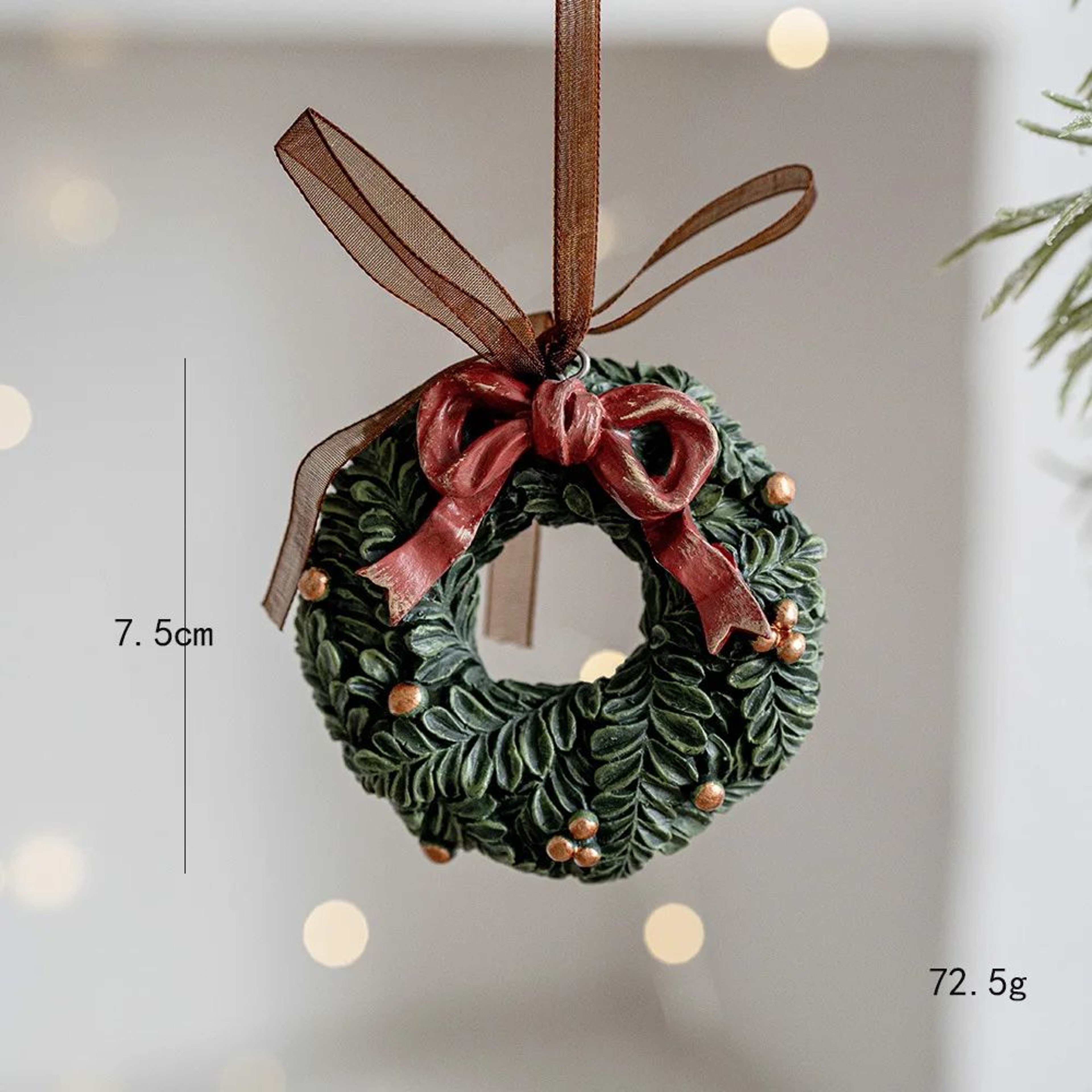Retro 3D Christmas Tree Bell Resin Ornament 18