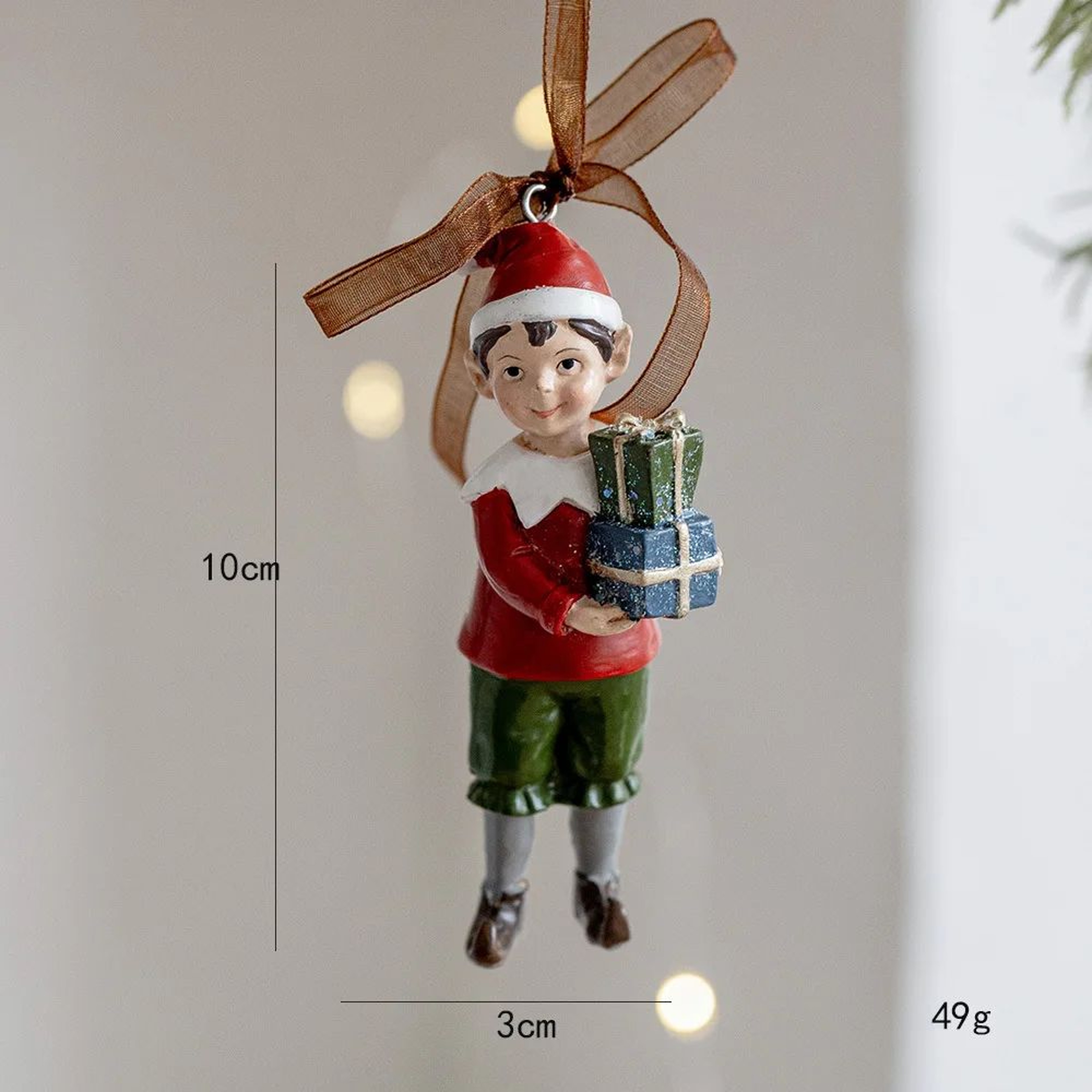 Retro 3D Christmas Tree Bell Resin Ornament 7