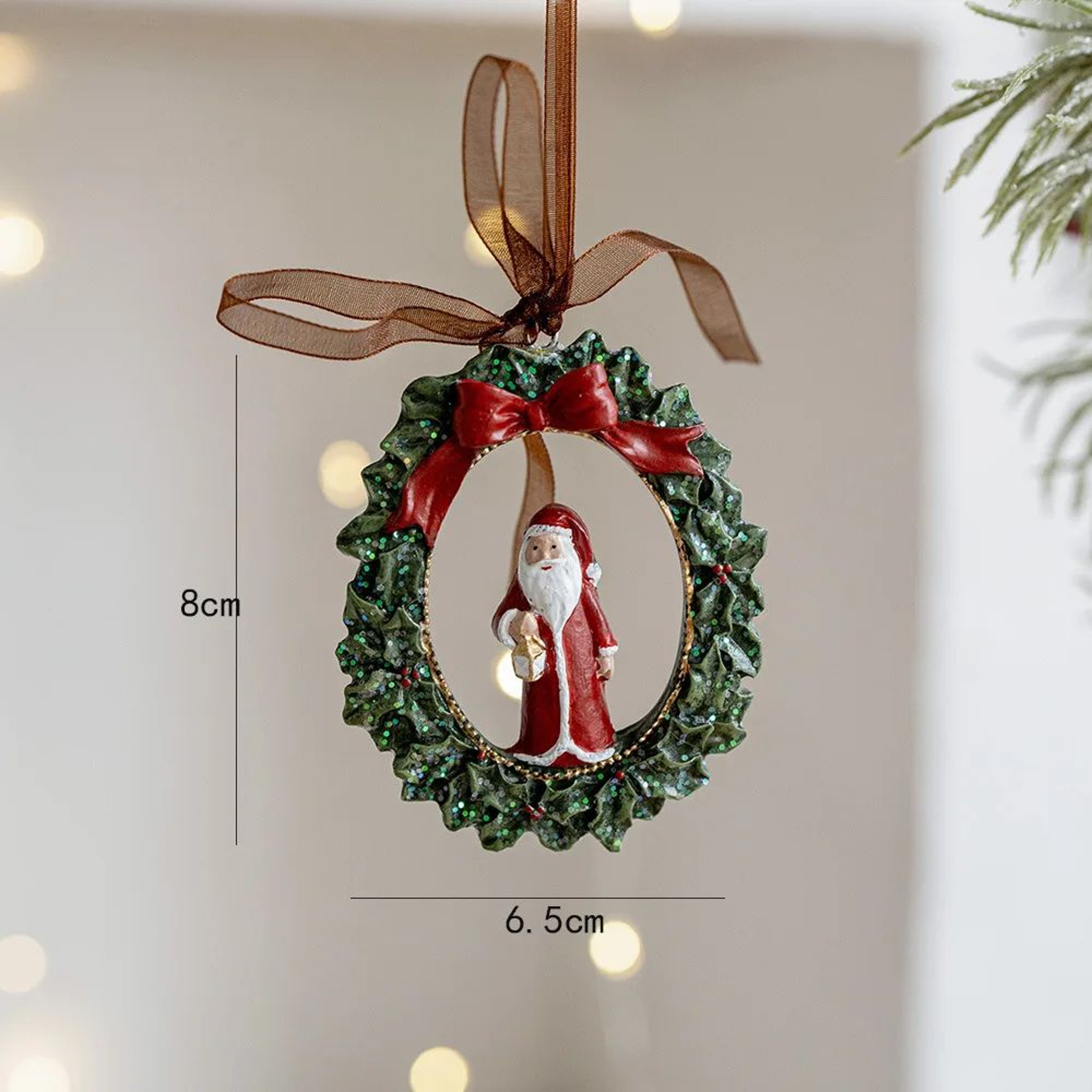 Retro 3D Christmas Tree Bell Resin Ornament 4