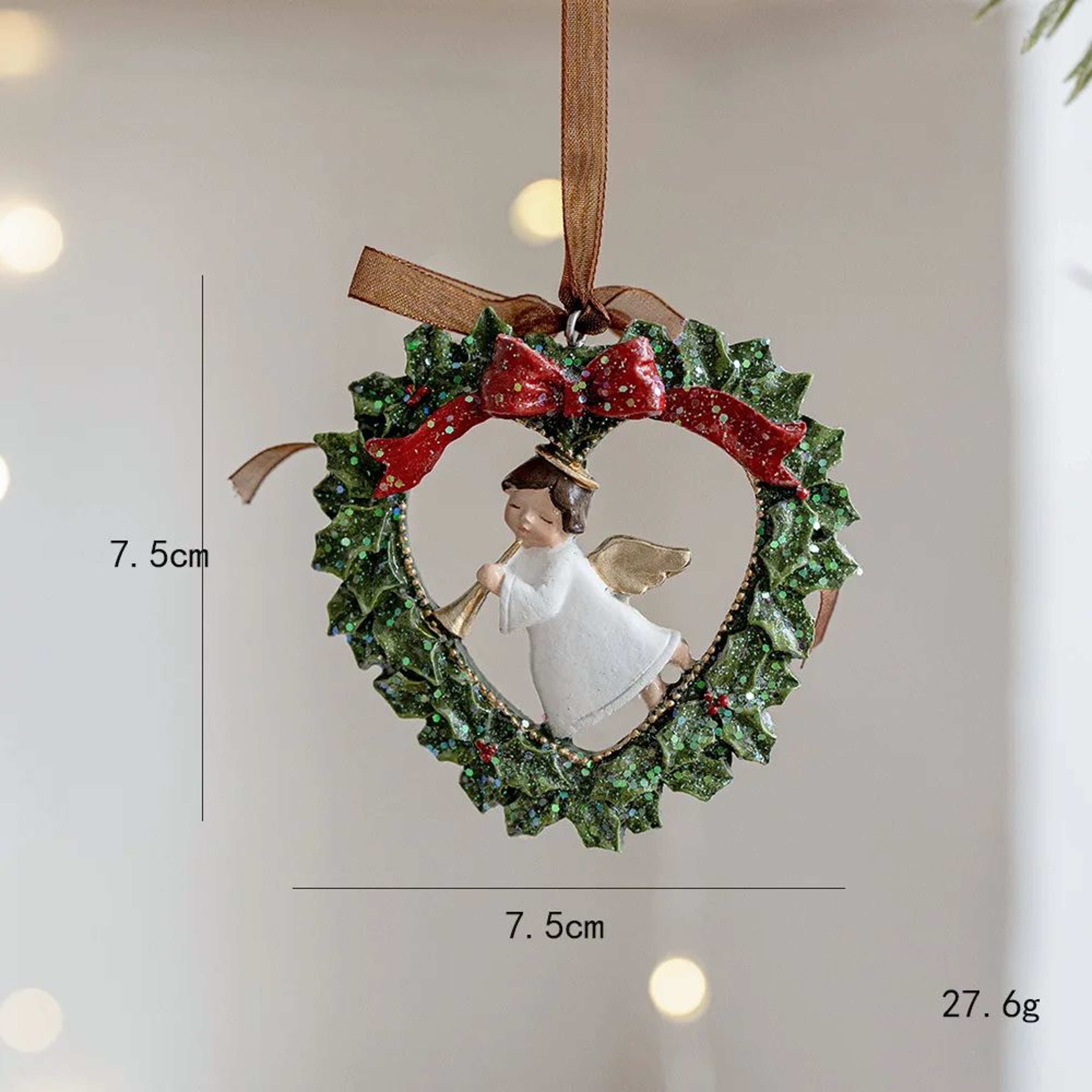 Retro 3D Christmas Tree Bell Resin Ornament 9