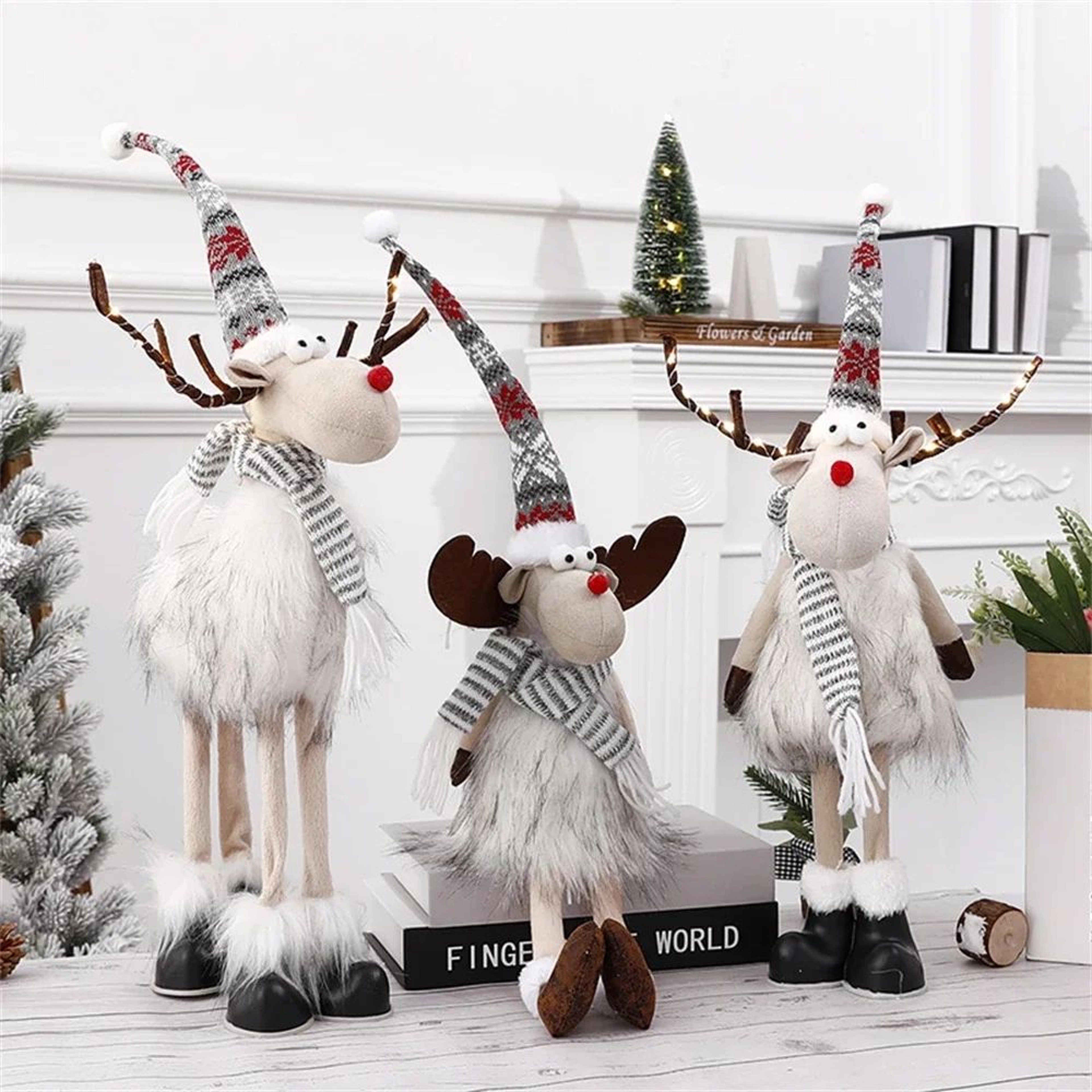Large Standing Lighted Christmas Reindeer Figurine 2