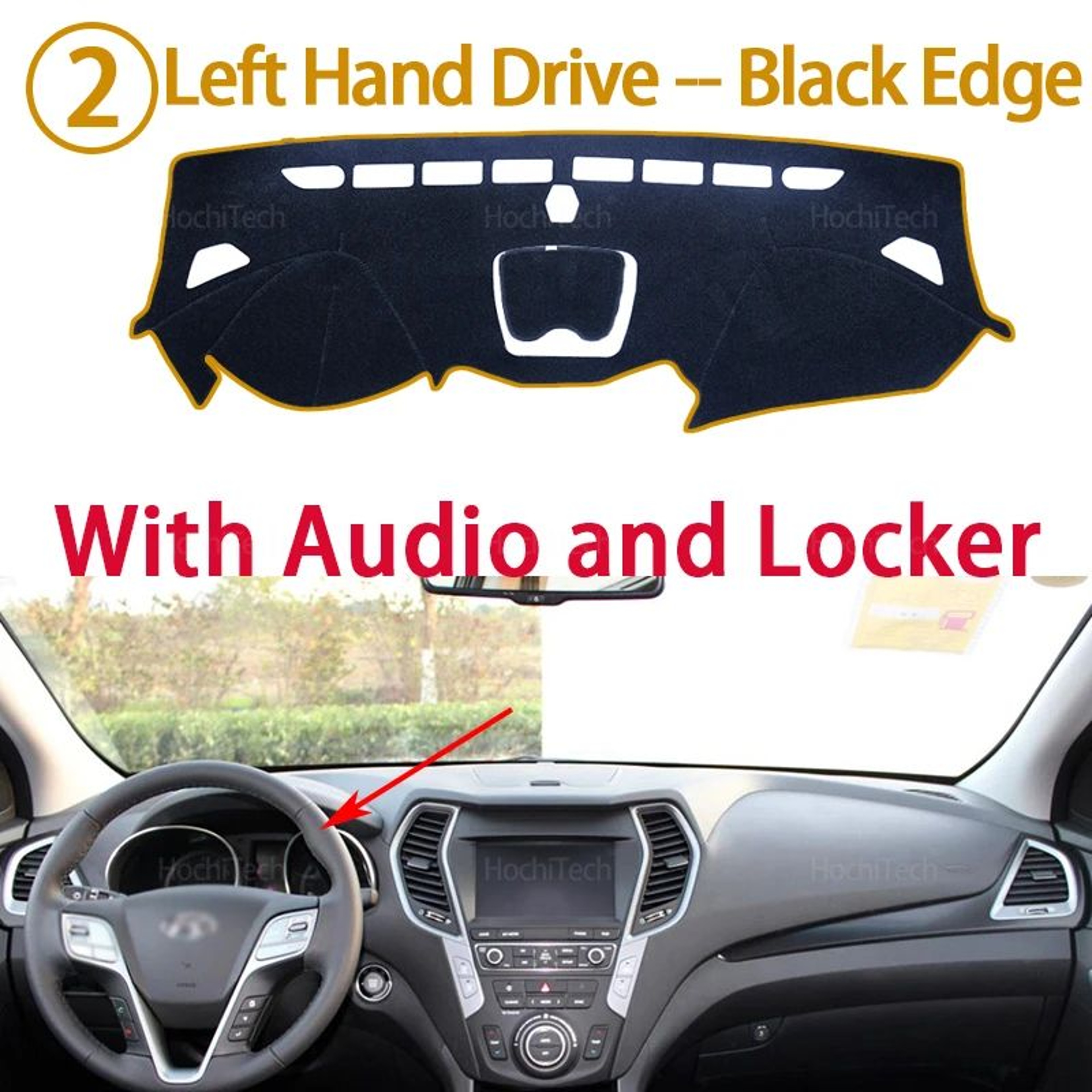 Dashboard Cover Dash Mat For Hyundai Santa Fe 20132018 Sun Protection 2