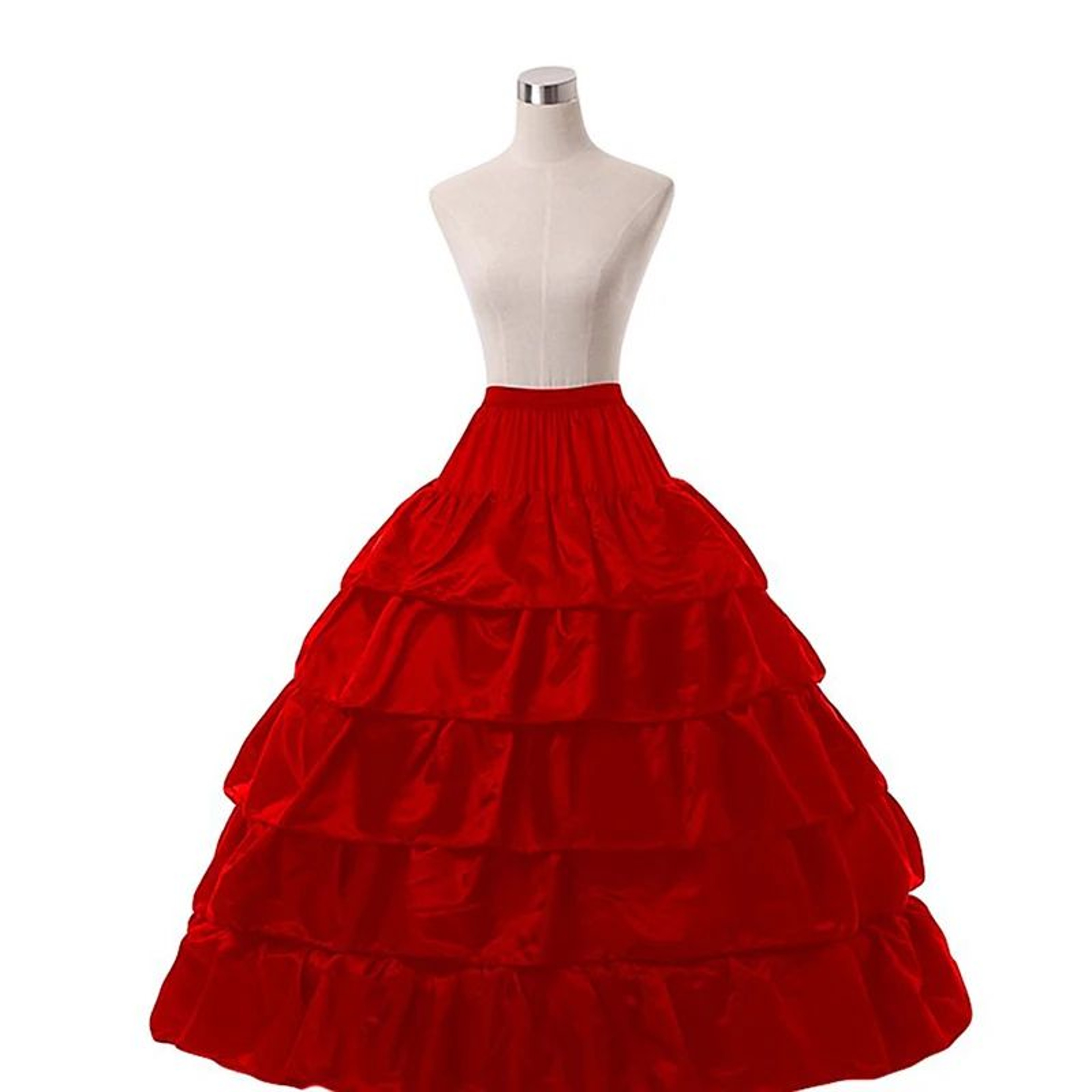 Long 4 Hoop Petticoat Crinoline Underskirt For Ball Gown Wedding Dress 5