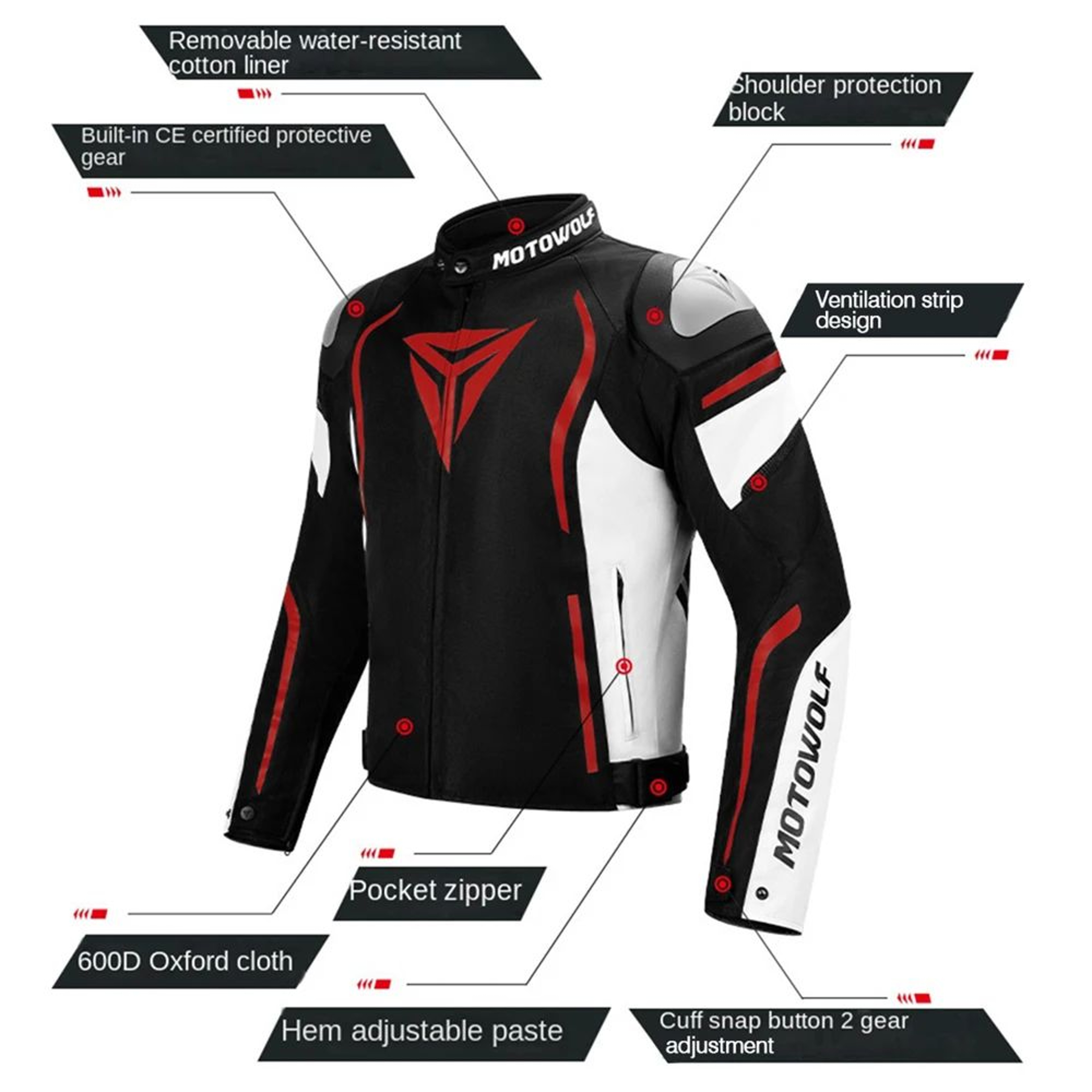 Winter Motorcycle Riding Jacket Windproof CE Protective Gear 1